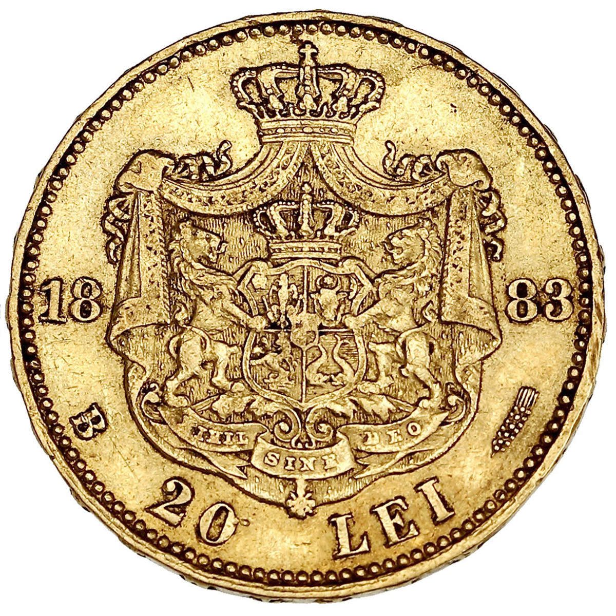 Roumanie - 20 Lei - 1883 revers Roumanie - 20 Lei - 1883 revers
