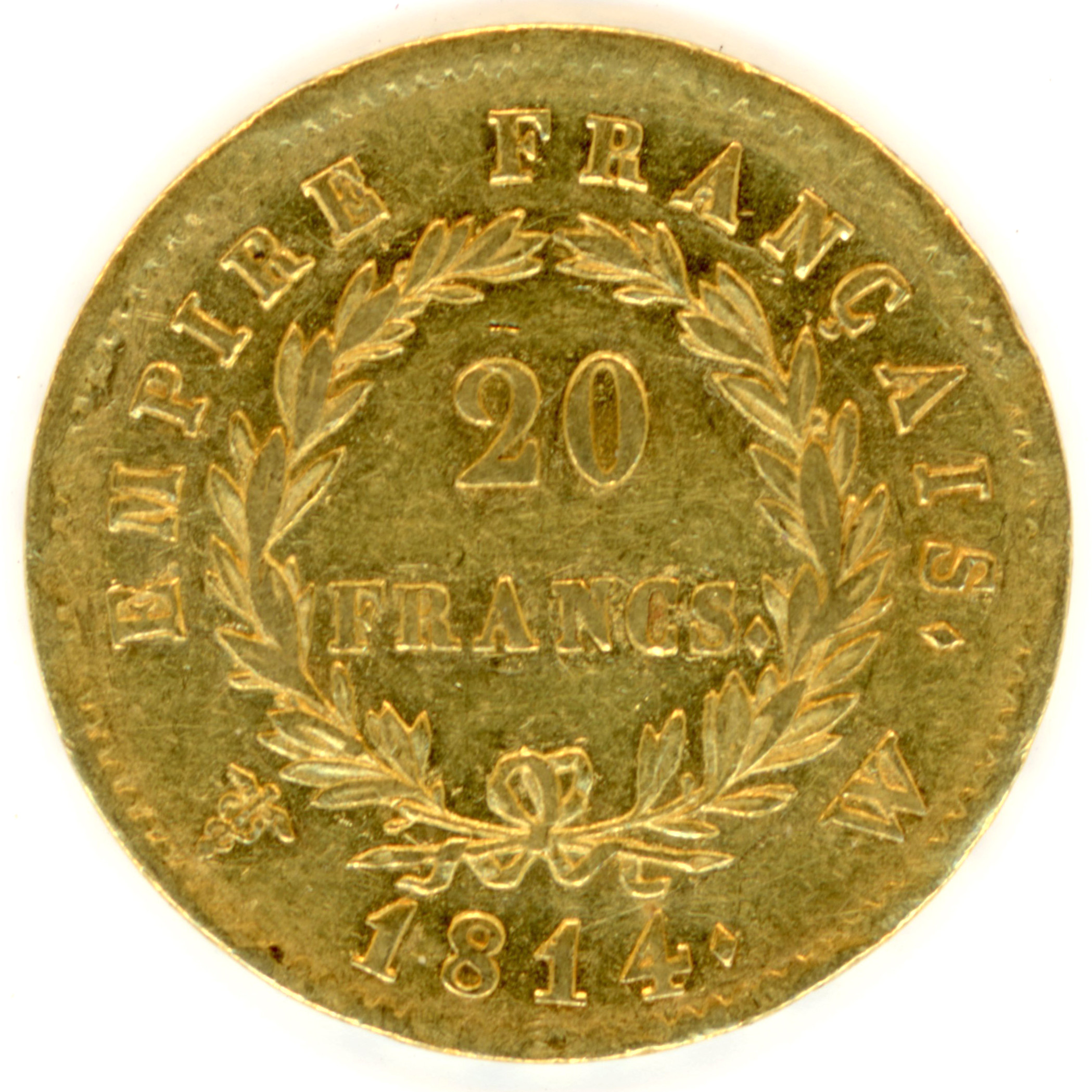 Napoléon Ier - 20 Francs - 1814 W revers Napoléon Ier - 20 Francs - 1814 W revers