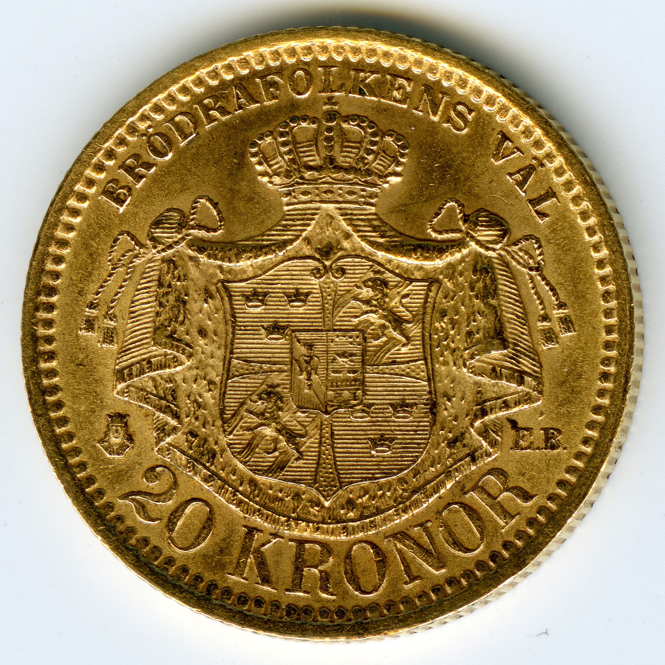 Suède - 20 Kronor - 1880 revers Suède - 20 Kronor - 1880 revers