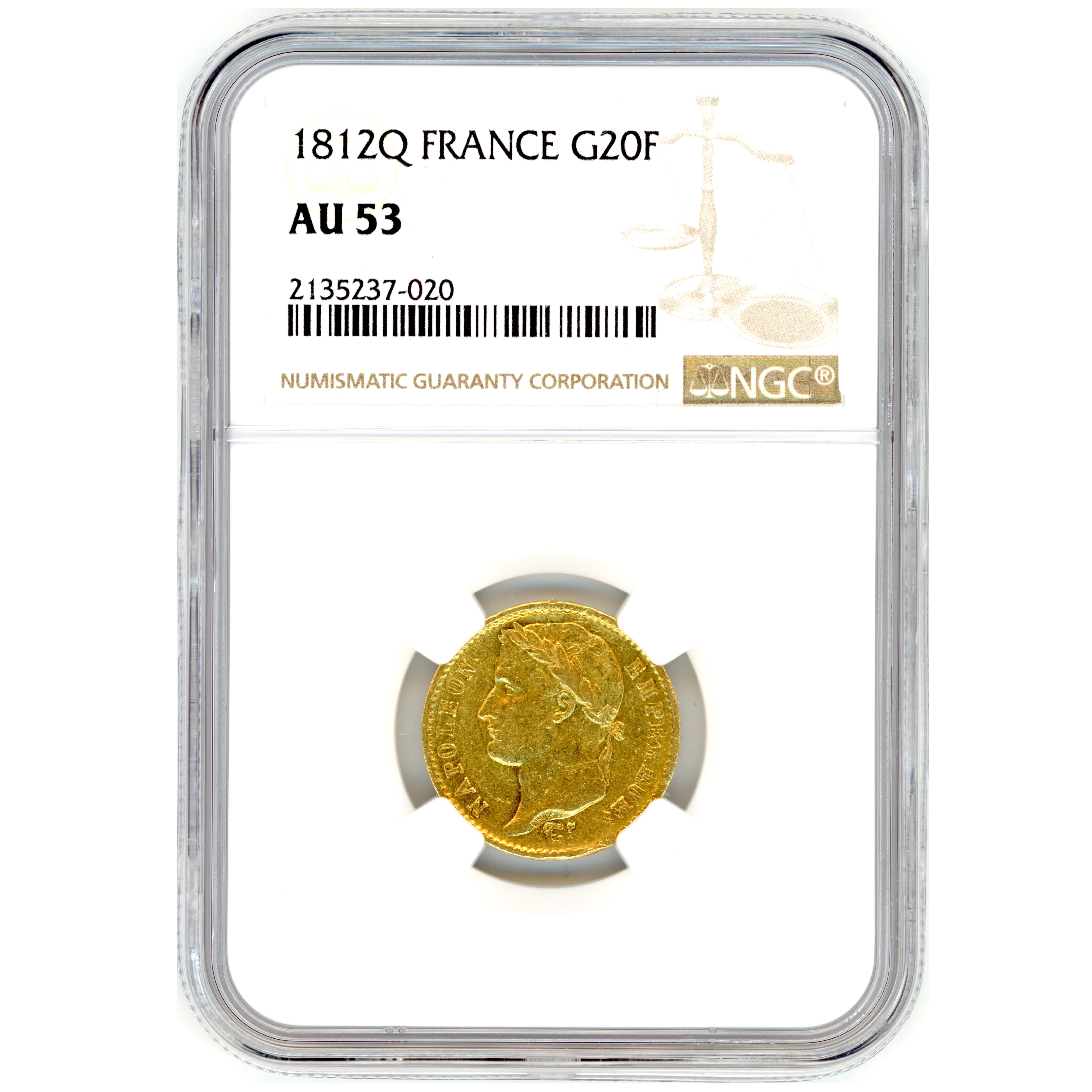 Napoléon Ier - 20 Francs - 1812 Q avers Napoléon Ier - 20 Francs - 1812 Q avers