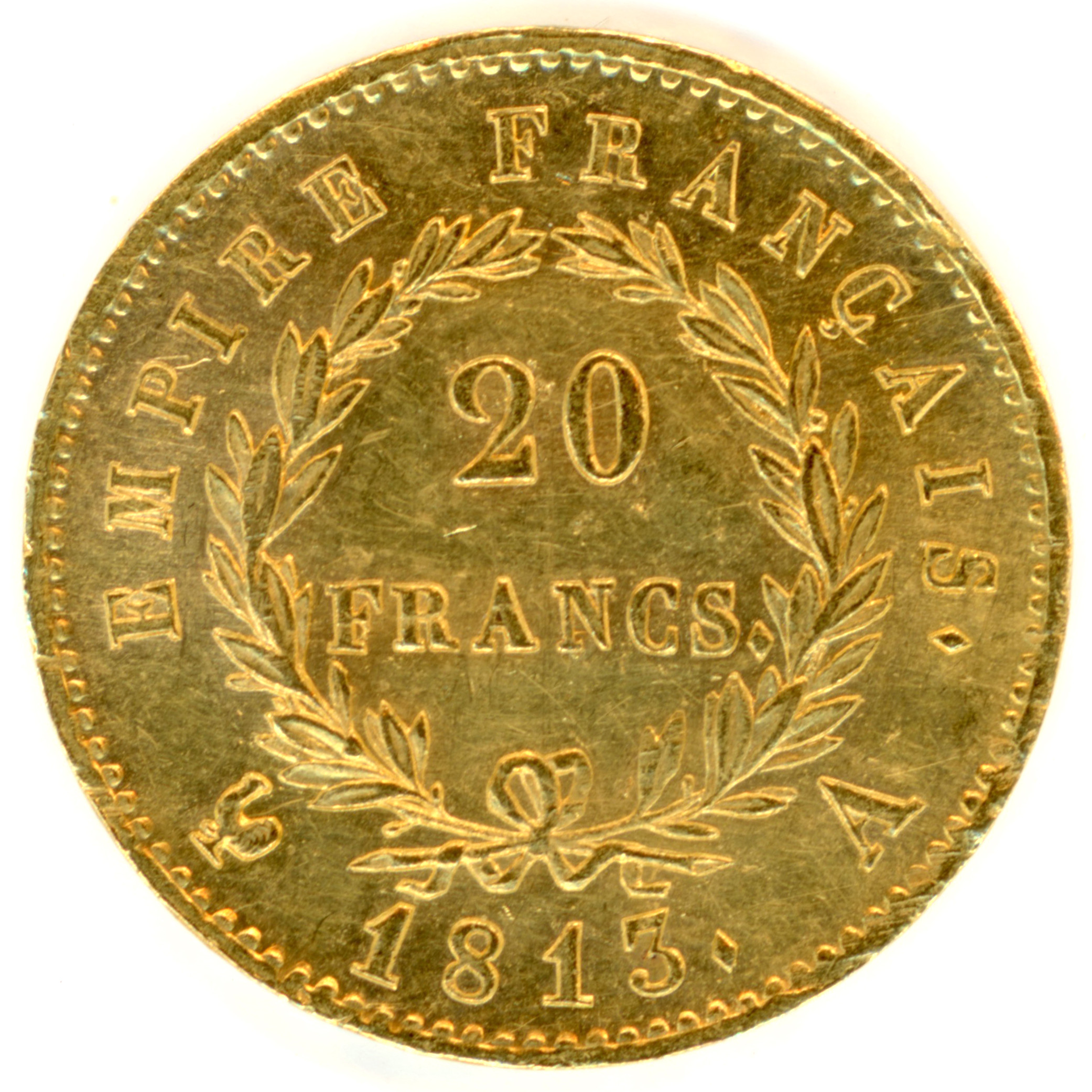 Napoléon Ier - 20 Francs - 1813 A revers Napoléon Ier - 20 Francs - 1813 A revers
