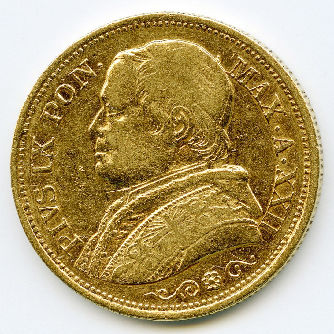 Italie - PIE X - 20 Lire - 1867 avers Italie - PIE X - 20 Lire - 1867 avers