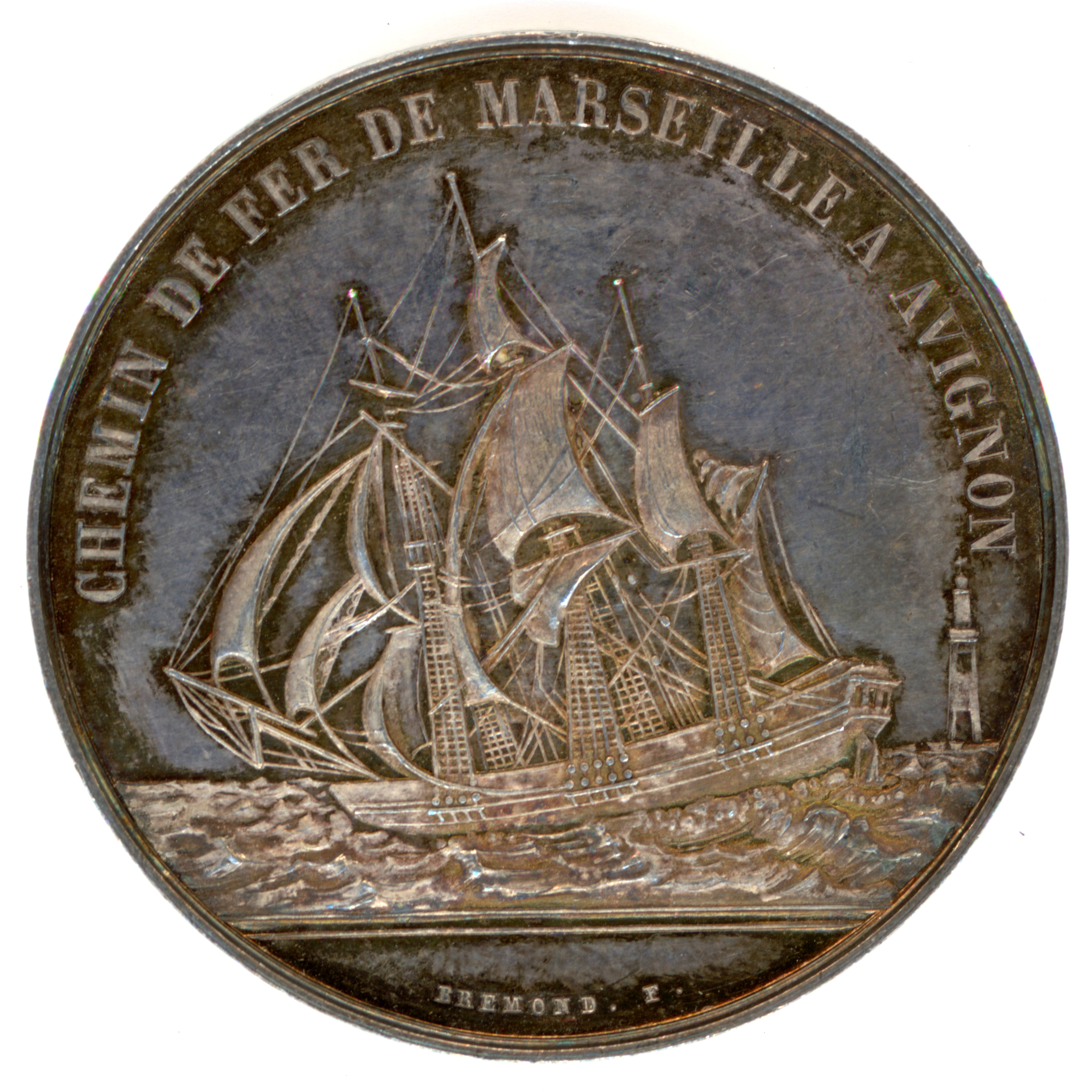 Chemin de fer de Marseille à Avignon - 1843 avers Chemin de fer de Marseille à Avignon - 1843 avers