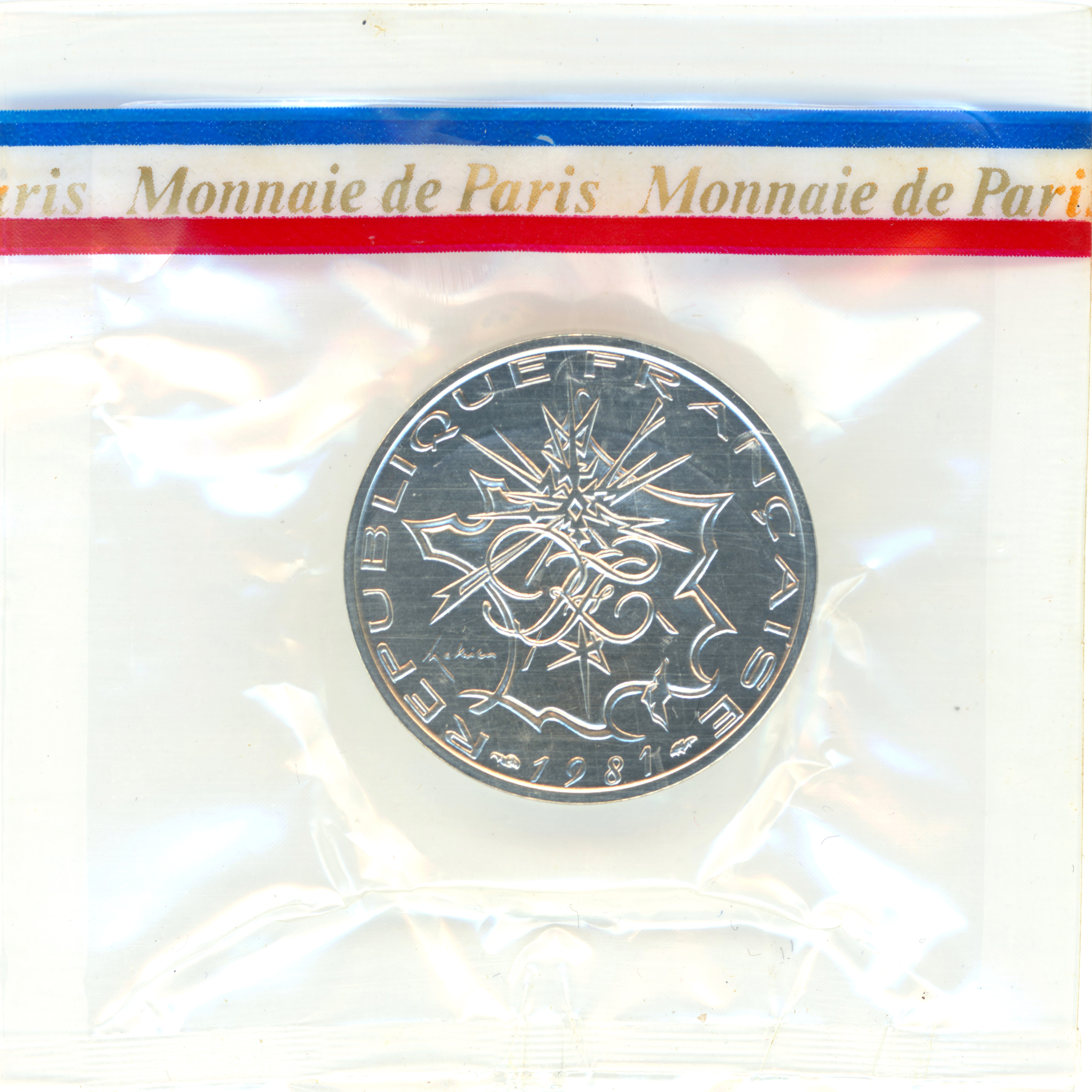 10 Francs Mathieu - Piéfort argent - 1981 avers 10 Francs Mathieu - Piéfort argent - 1981 avers