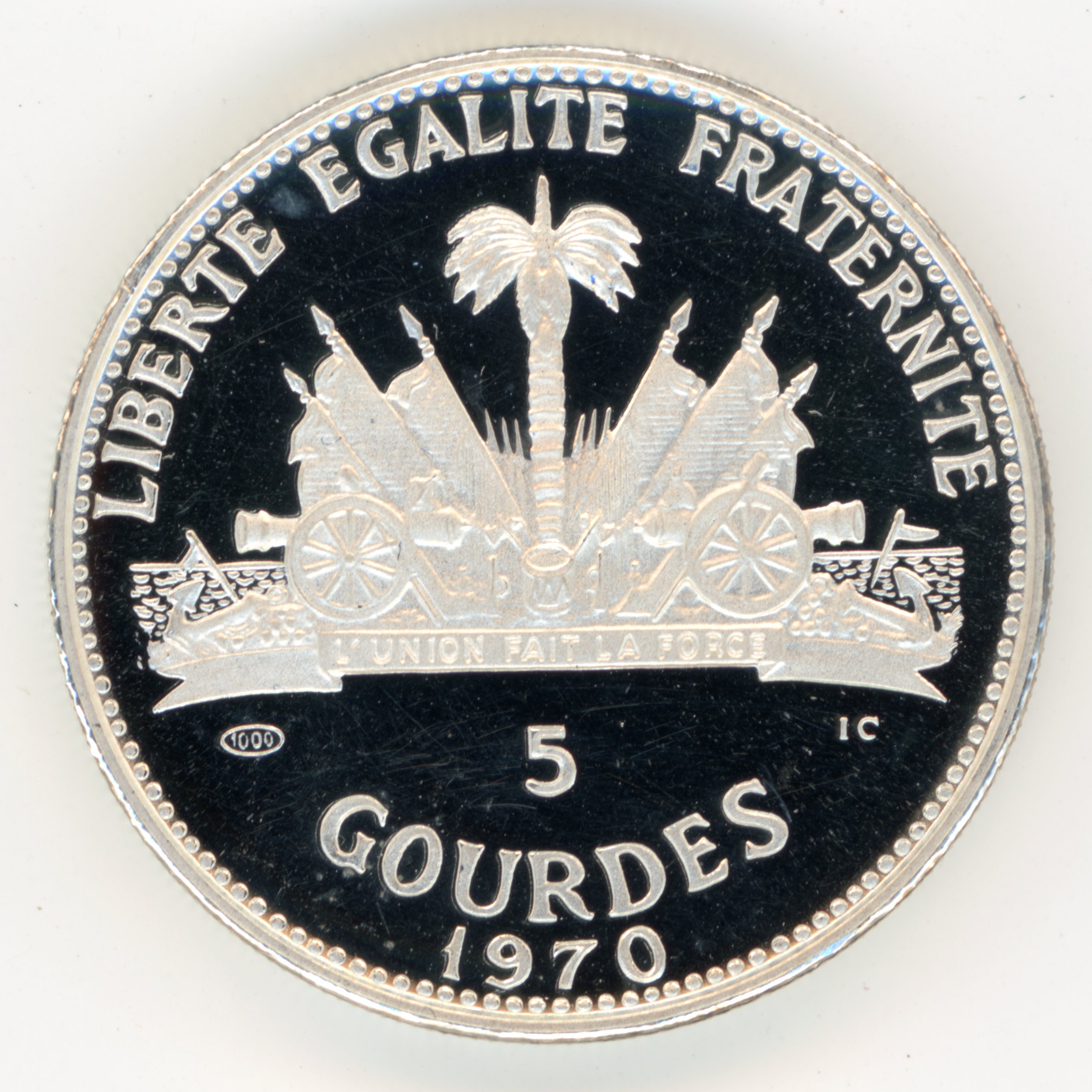 Haïti - 5 Gourdes - 1970 revers Haïti - 5 Gourdes - 1970 revers