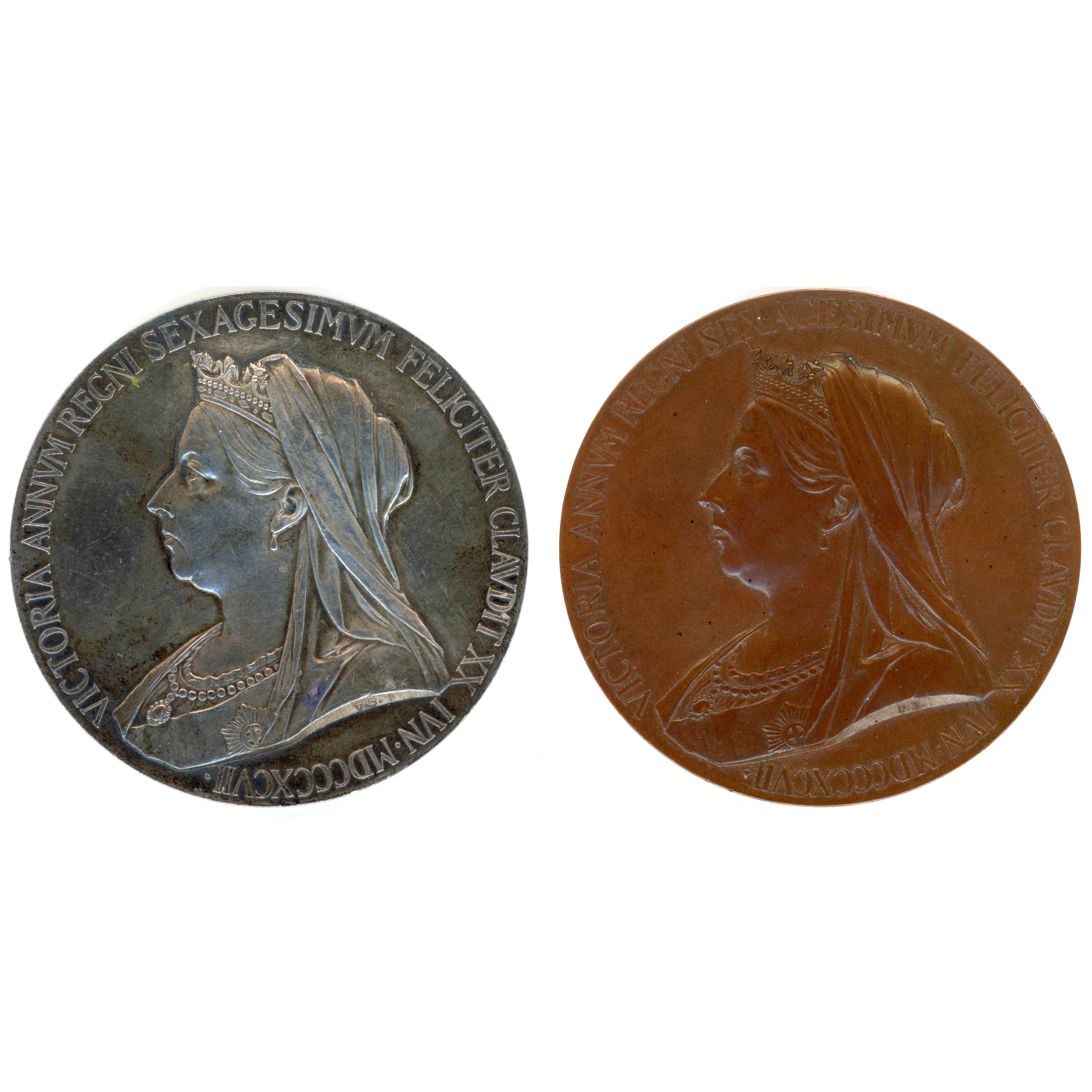 2 Médailles du Jubilé de la Reine Victoria - 1897 avers 2 Médailles du Jubilé de la Reine Victoria - 1897 avers