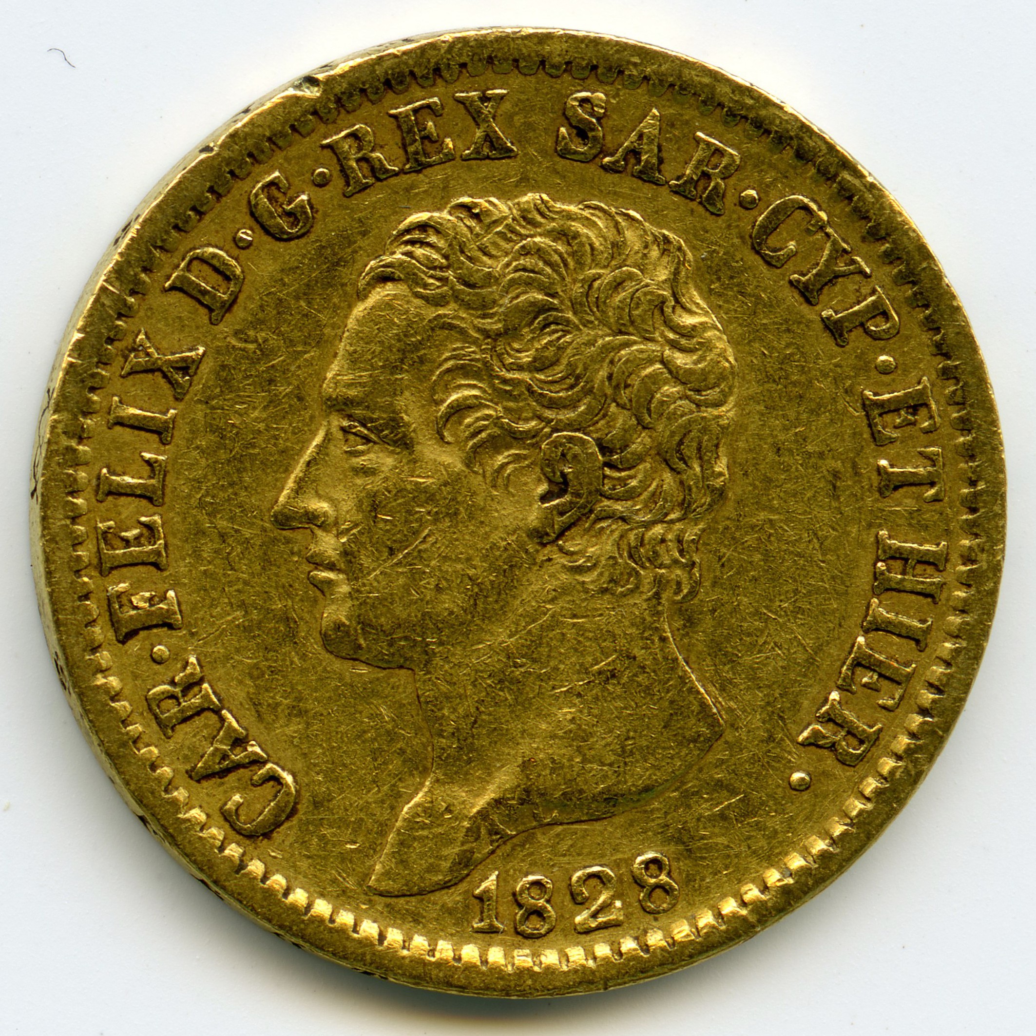 Italie - 20 Lire - 1828 avers Italie - 20 Lire - 1828 avers