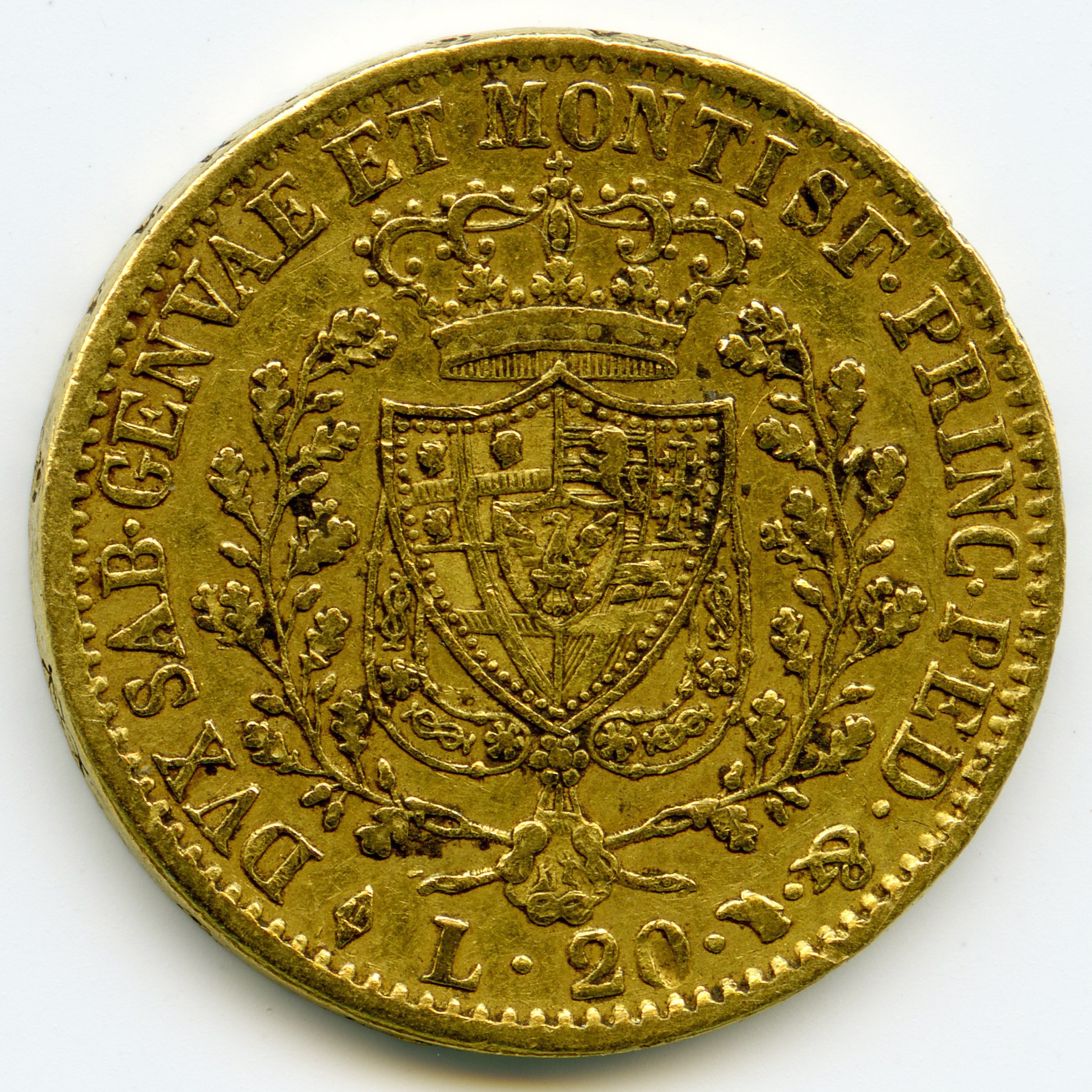 Italie - 20 Lire - 1828 revers Italie - 20 Lire - 1828 revers