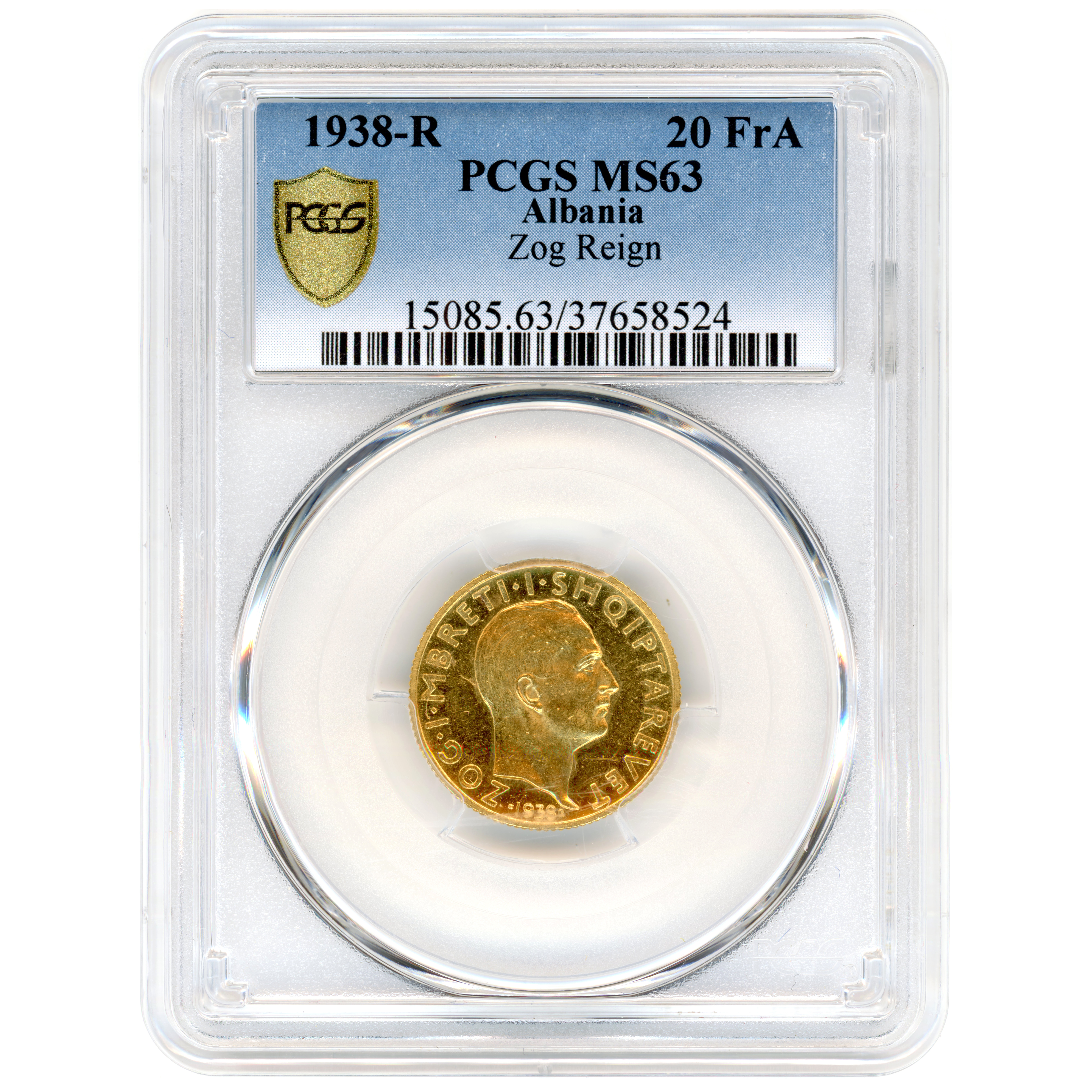 Albanie - 20 Franga ari - 1938 Rome avers