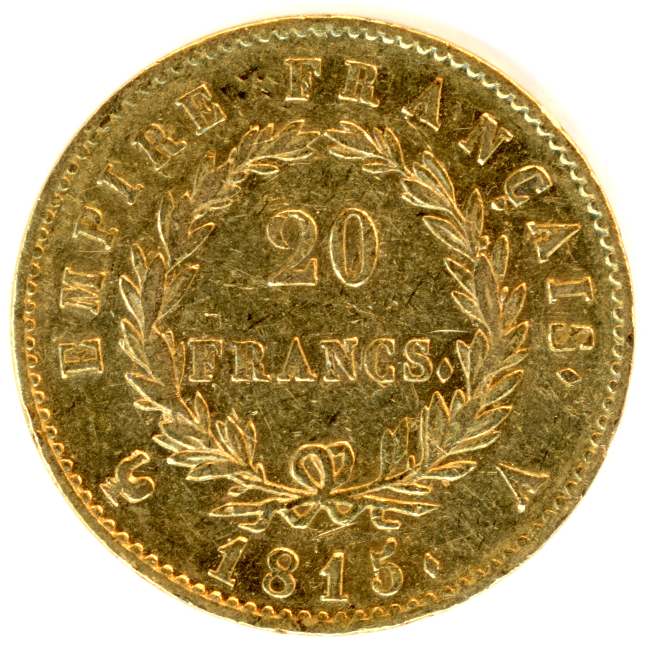 Napoléon Ier - 20 Francs - 1815 Paris revers Napoléon Ier - 20 Francs - 1815 Paris revers