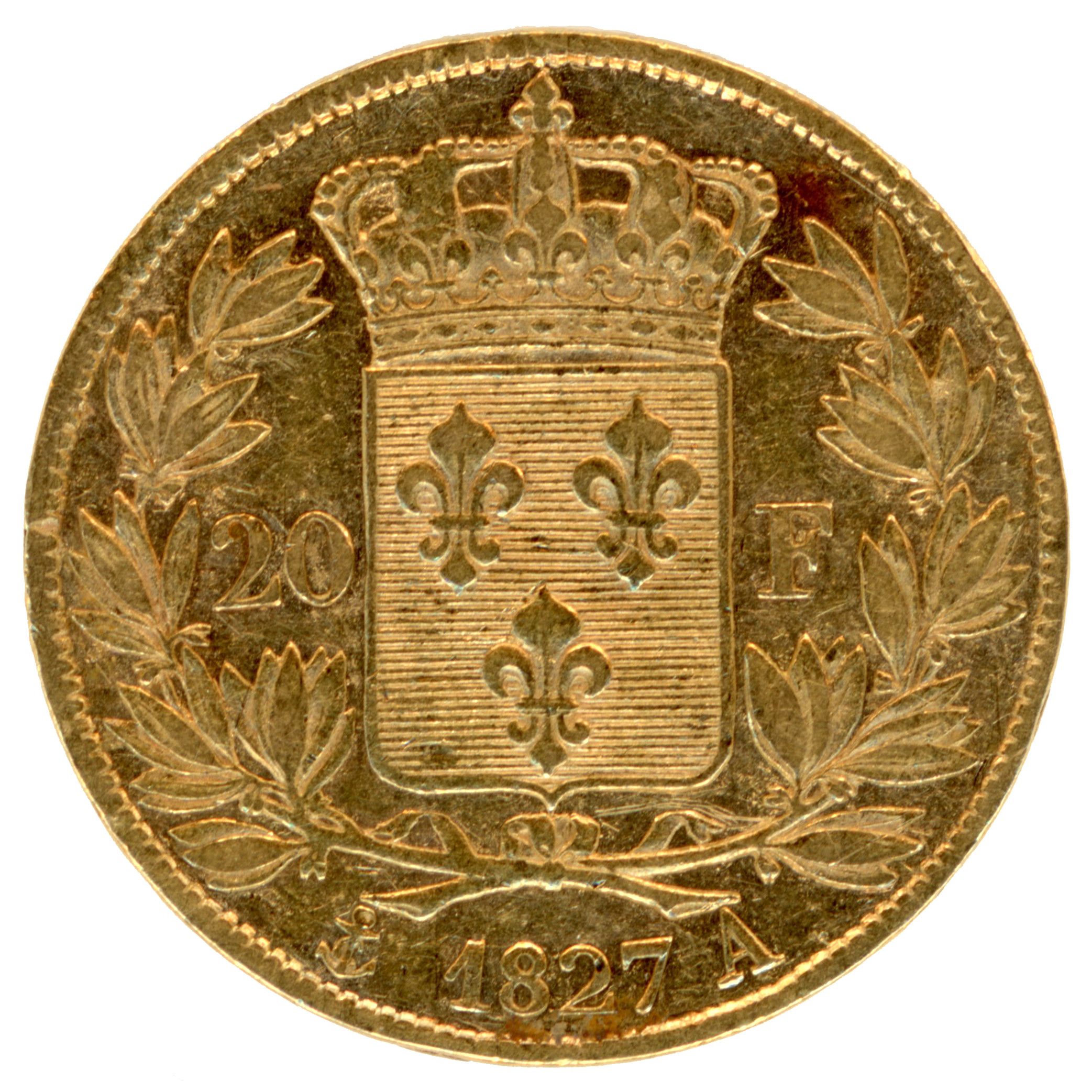 Charles X - 20 Francs - 1827 Paris revers Charles X - 20 Francs - 1827 Paris revers
