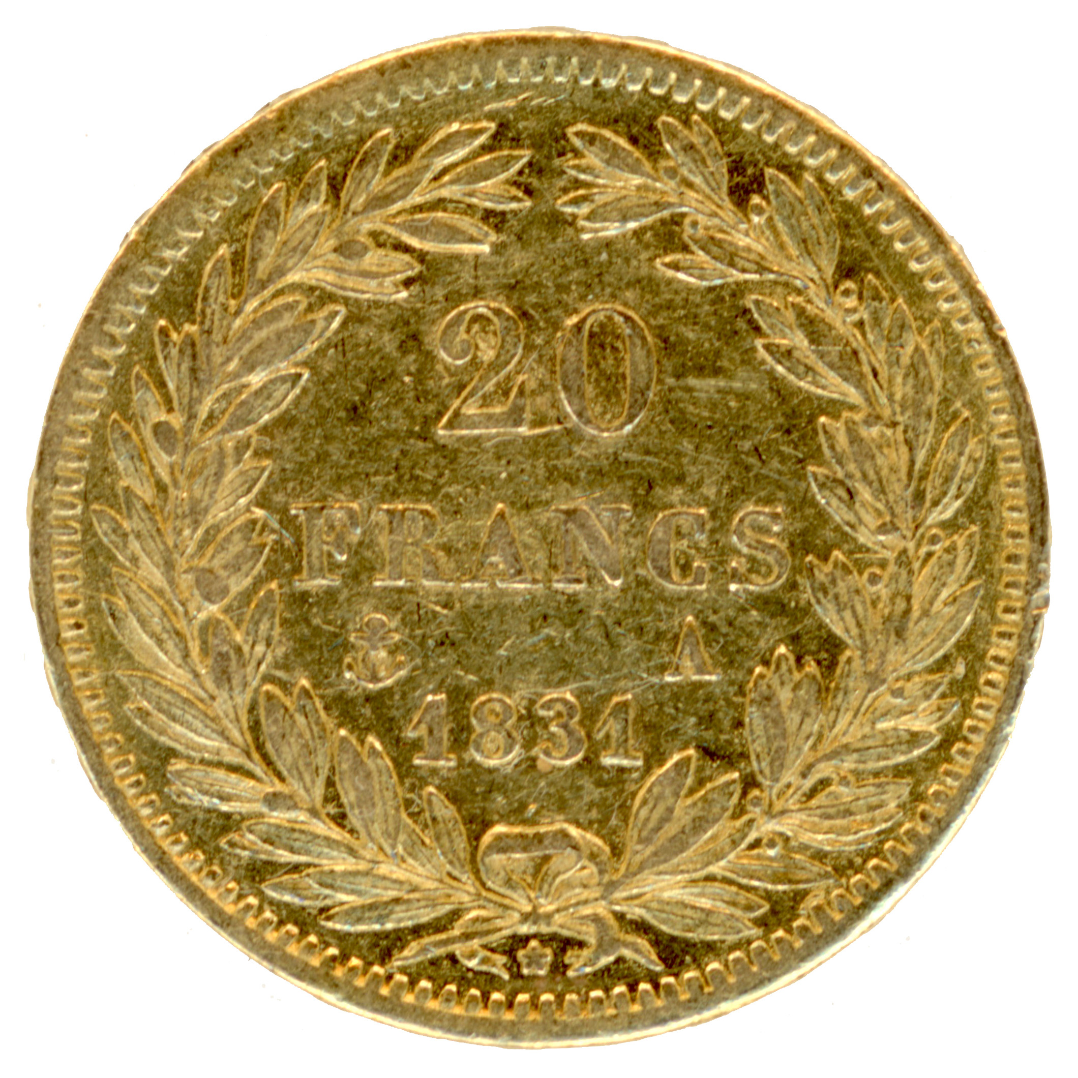 Louis-Philippe Ier - 20 Francs - 1831 Paris revers Louis-Philippe Ier - 20 Francs - 1831 Paris revers