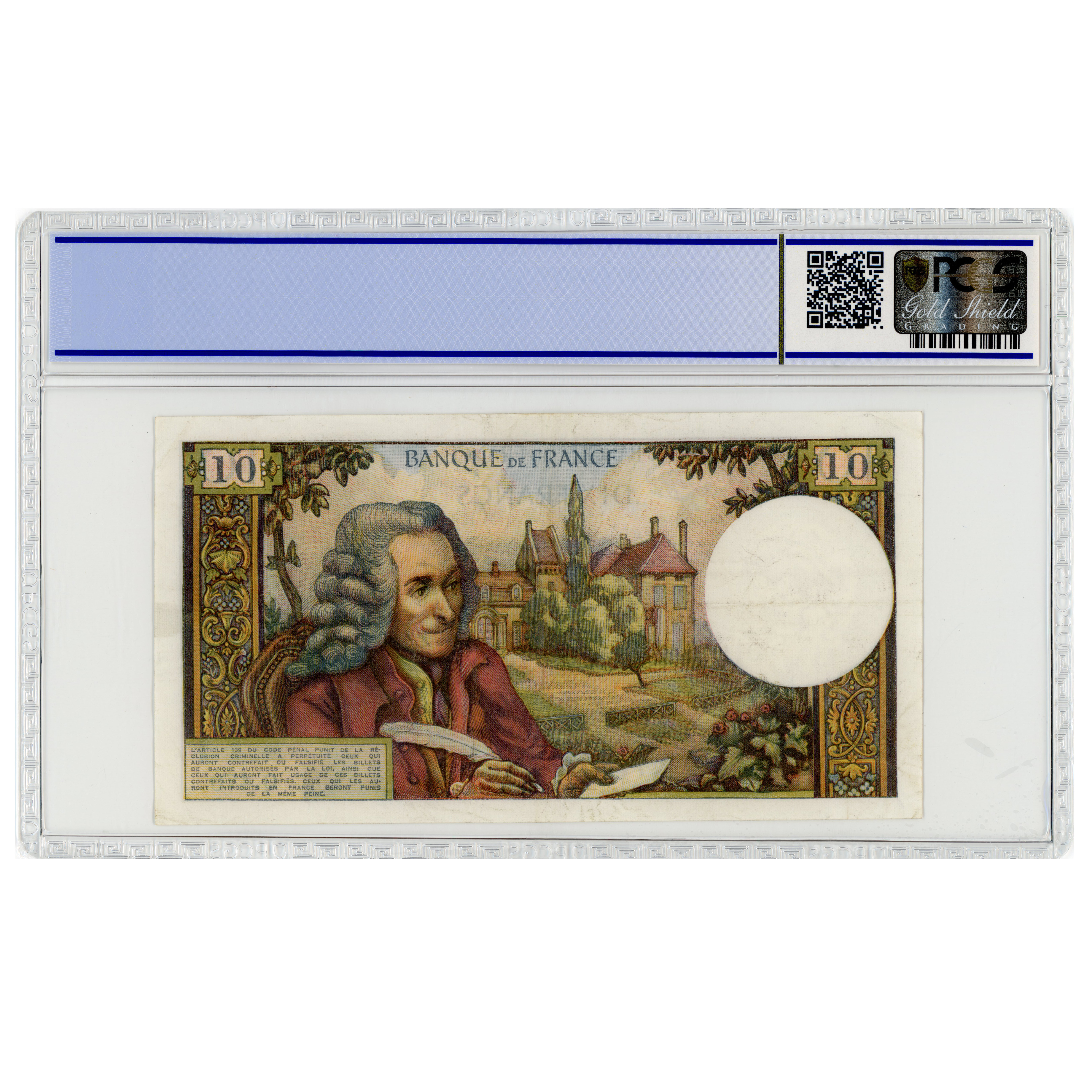 France - 10 Francs - Voltaire - 1969 revers France - 10 Francs - Voltaire - 1969 revers