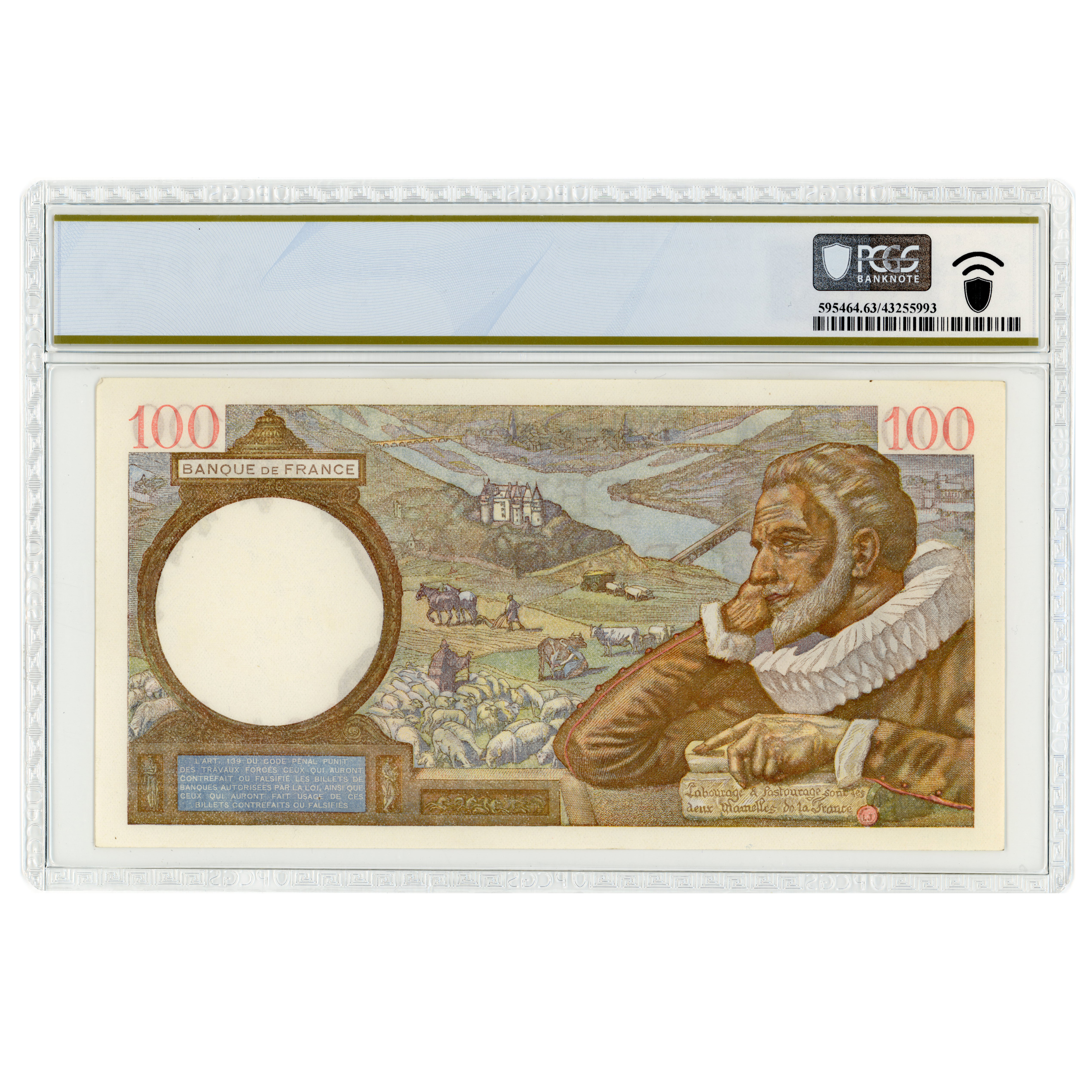 France - 100 Francs Sully - 1942 revers France - 100 Francs Sully - 1942 revers