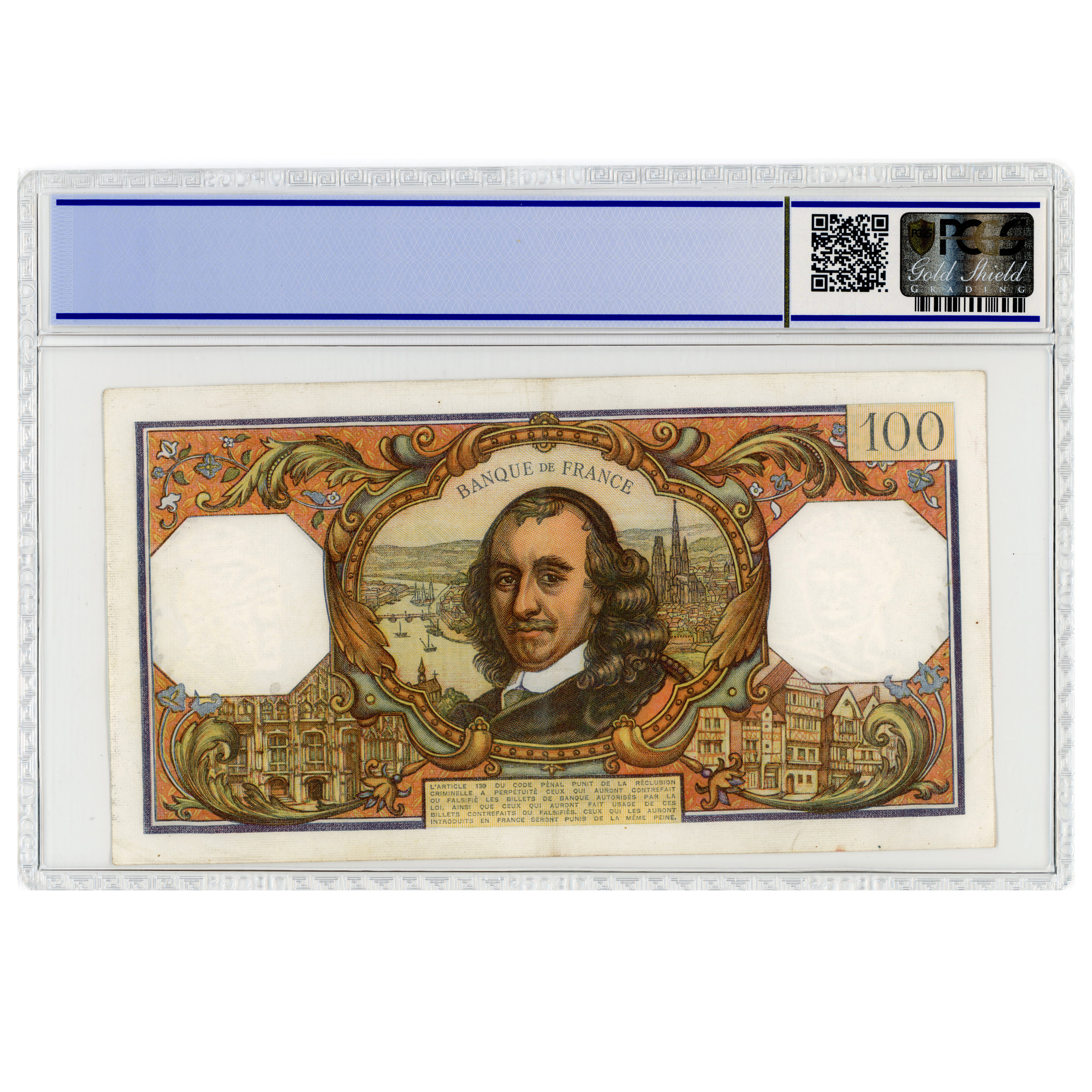 France - 100 Francs Corneille - 1970 revers France - 100 Francs Corneille - 1970 revers