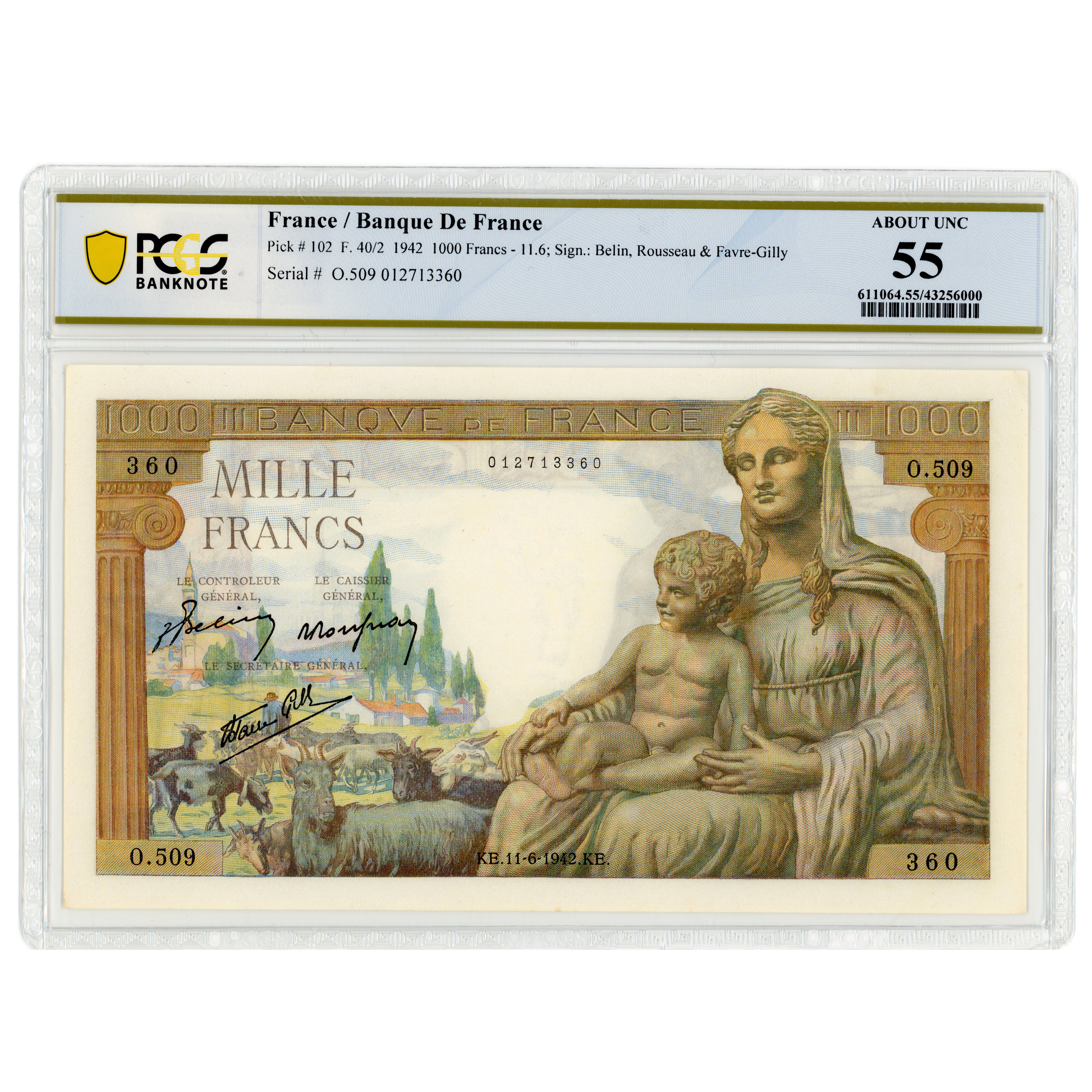 France - 1 000 Francs Déesse Déméter - 1942 avers France - 1 000 Francs Déesse Déméter - 1942 avers