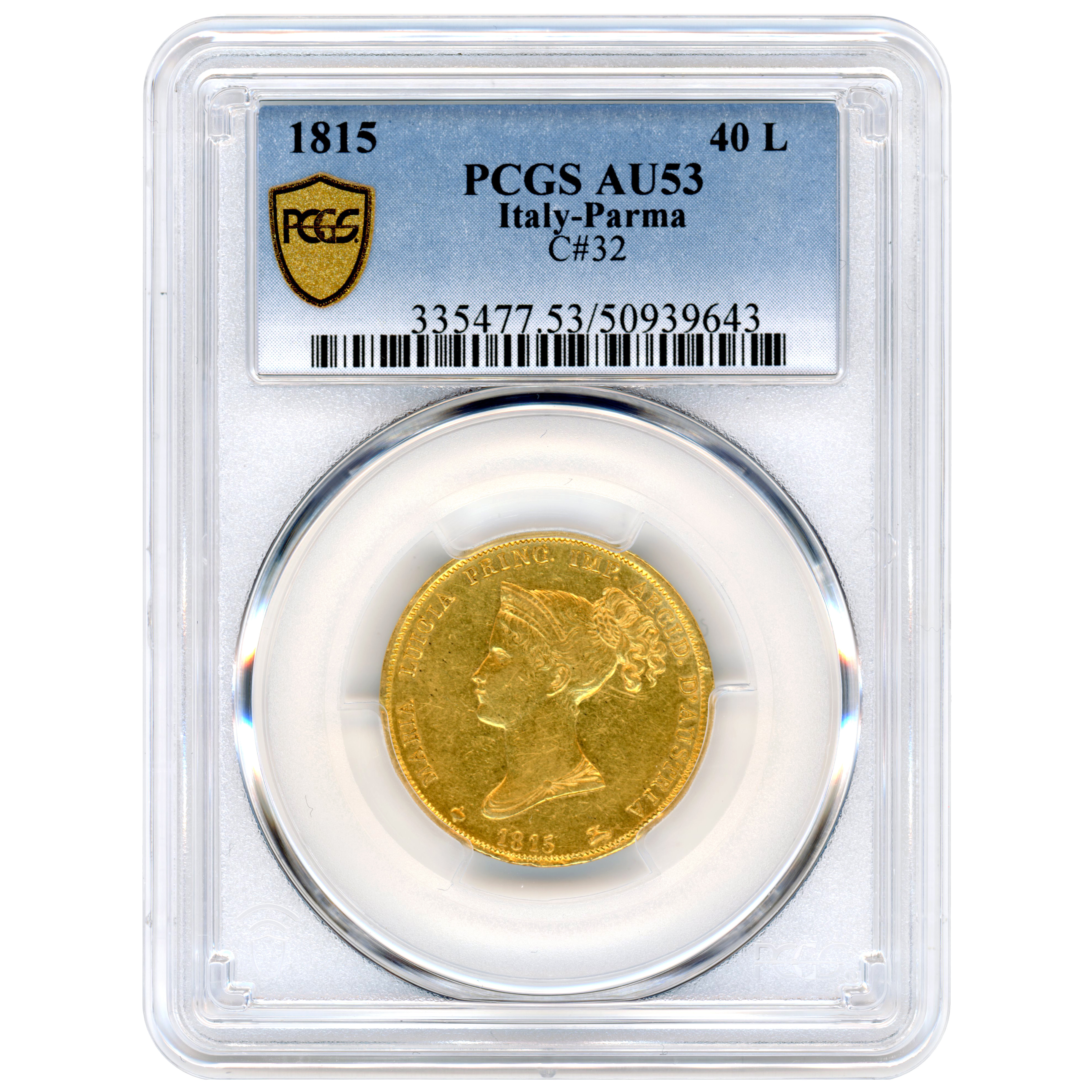 Italie - 40 Lire - 1815 - Milan avers Italie - 40 Lire - 1815 - Milan avers