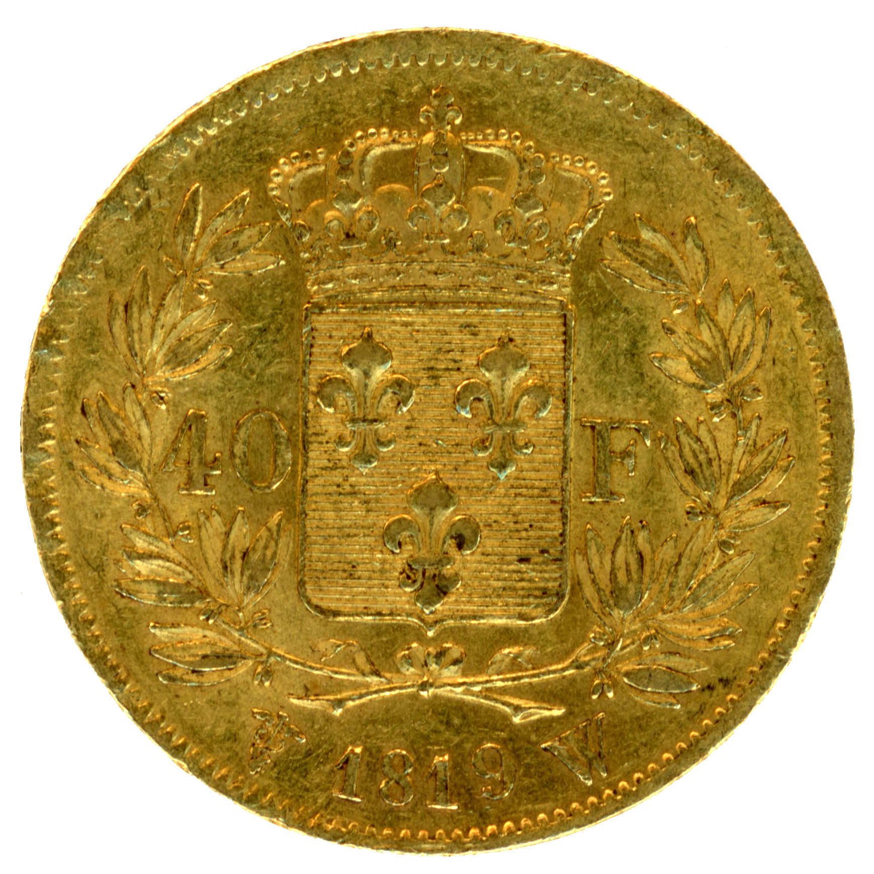 Louis XVIII - 40 Francs - 1819 - Lille revers Louis XVIII - 40 Francs - 1819 - Lille revers