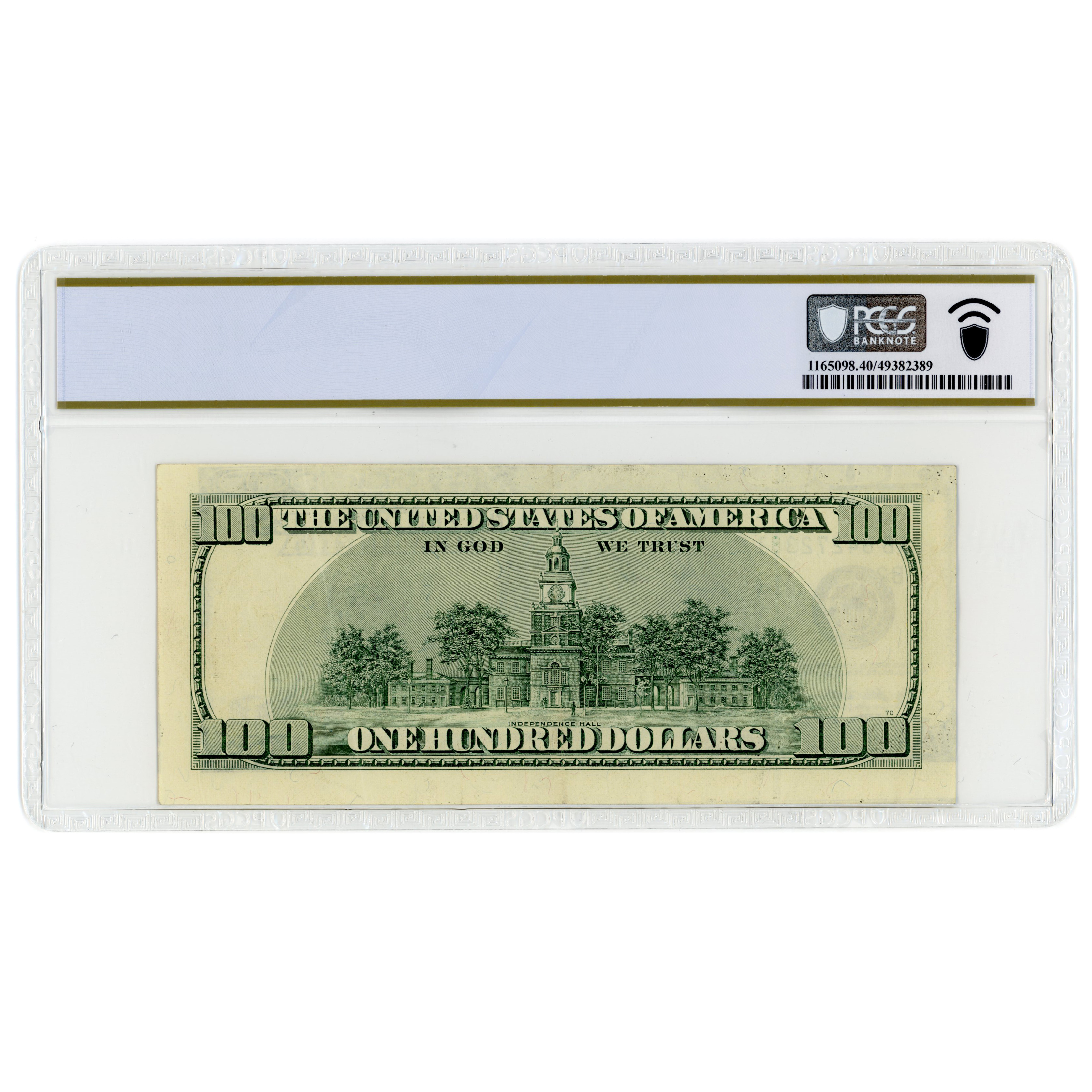 USA - 100 Dollars fauté - 1996 revers USA - 100 Dollars fauté - 1996 revers