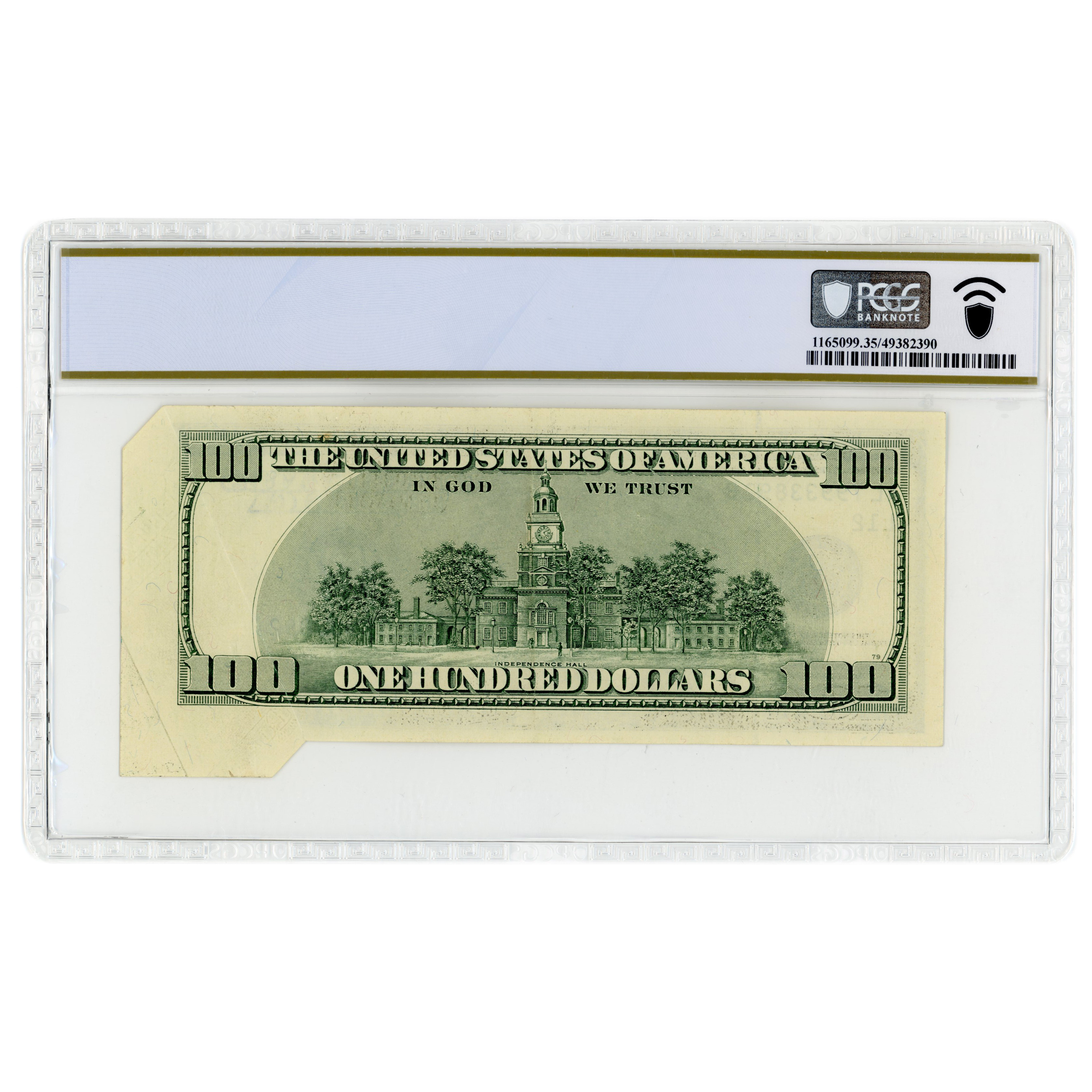 USA - 100 Dollars fauté - 1996 revers USA - 100 Dollars fauté - 1996 revers