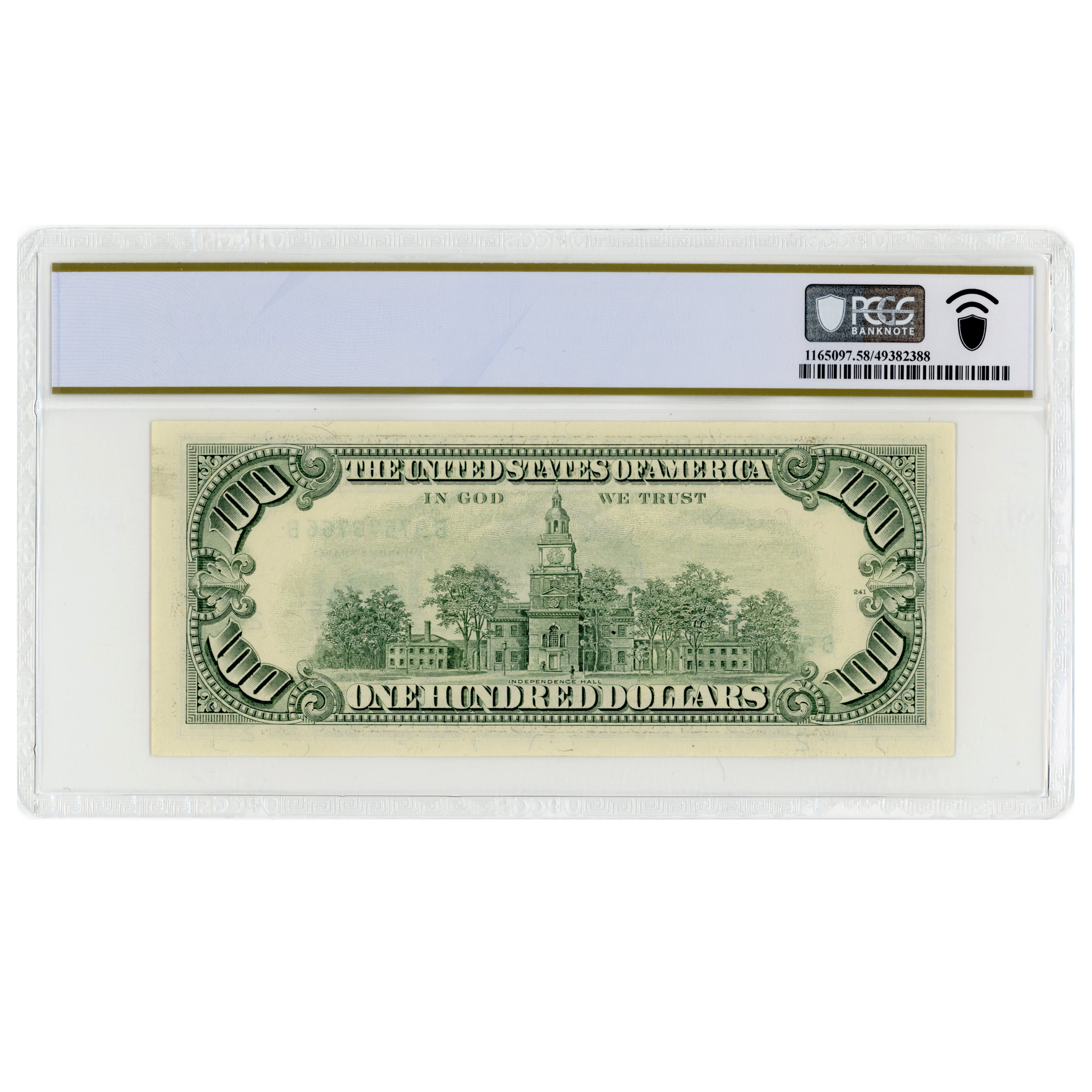 USA - 100 Dollars fauté - 1993 revers USA - 100 Dollars fauté - 1993 revers