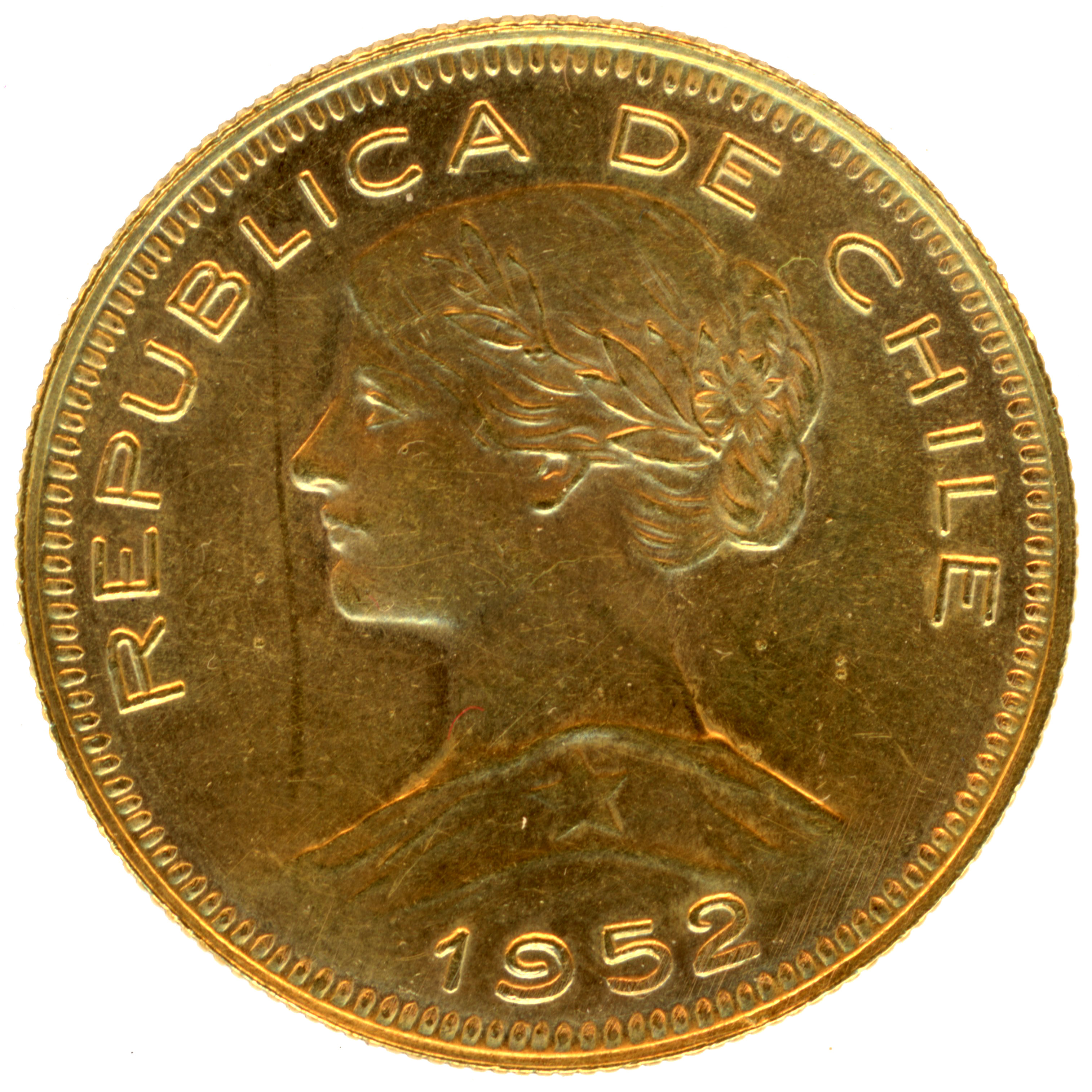 Chili - 100 Pesos - 1952 So avers Chili - 100 Pesos - 1952 So avers