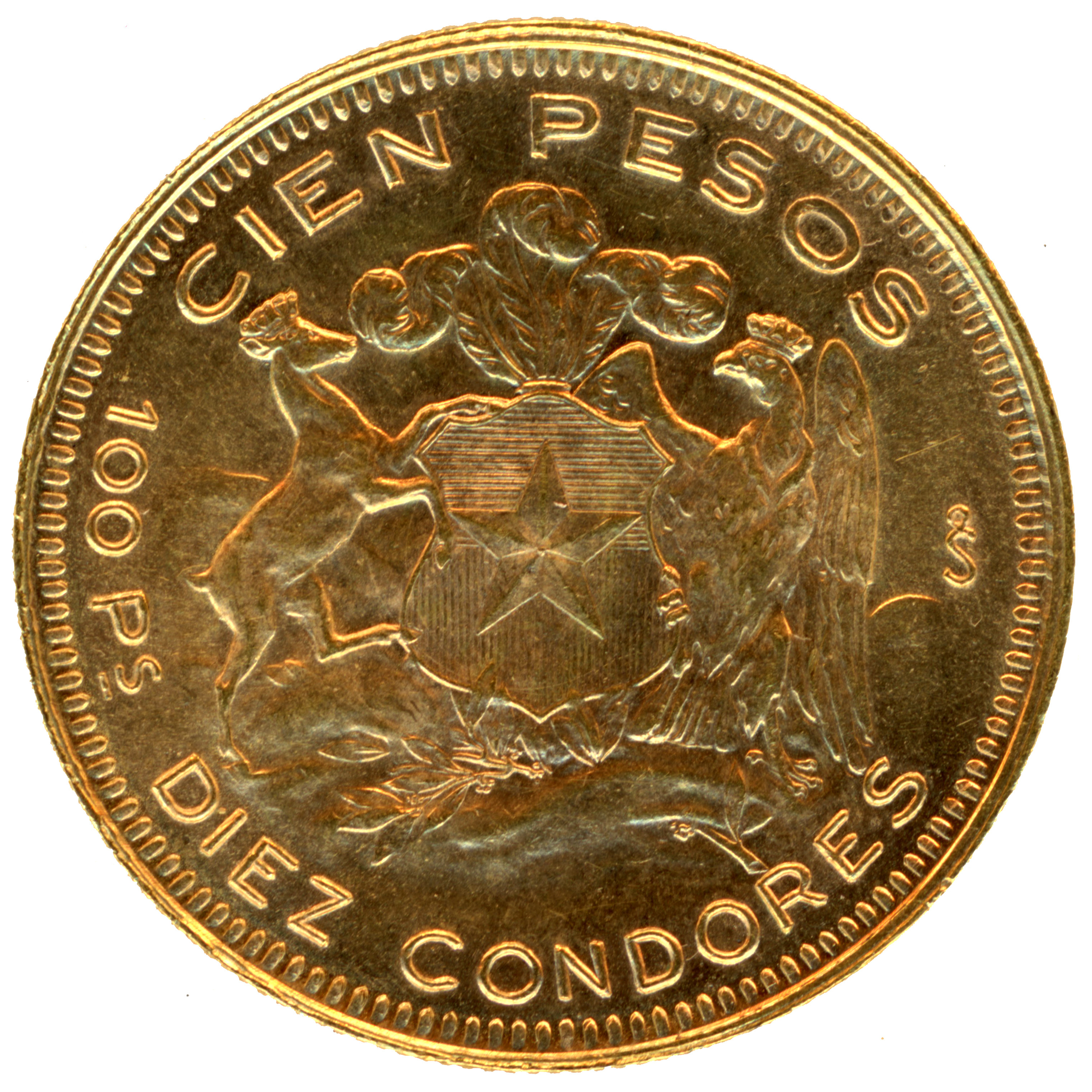 Chili - 100 Pesos - 1952 So revers Chili - 100 Pesos - 1952 So revers