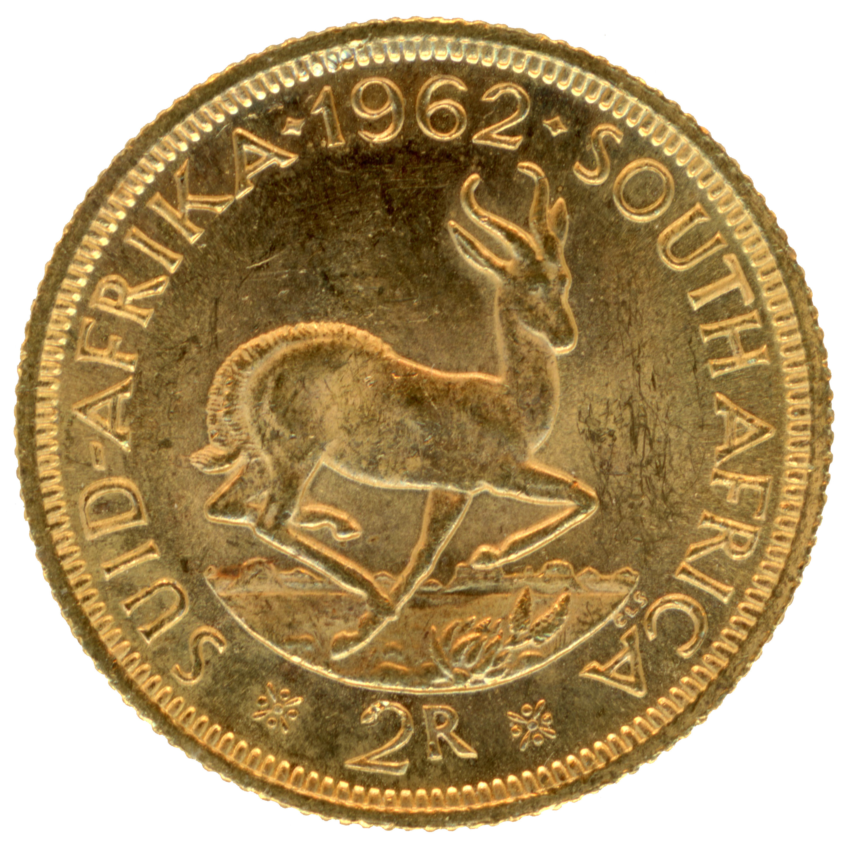 Afrique du Sud - 2 Rand Springbok - 1962 revers Afrique du Sud - 2 Rand Springbok - 1962 revers