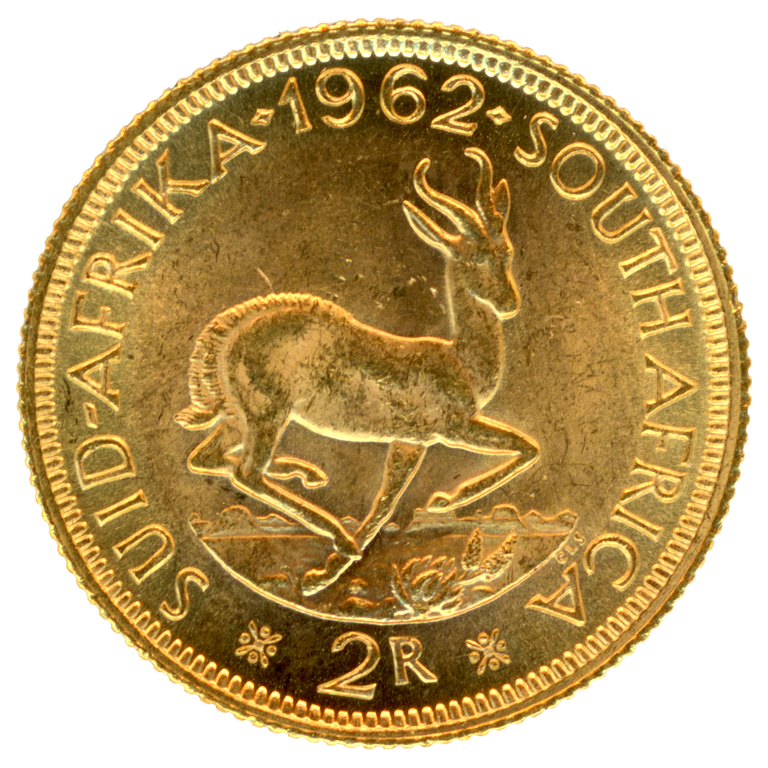 Afrique du Sud - 2 Rand Springbok - 1962 revers Afrique du Sud - 2 Rand Springbok - 1962 revers
