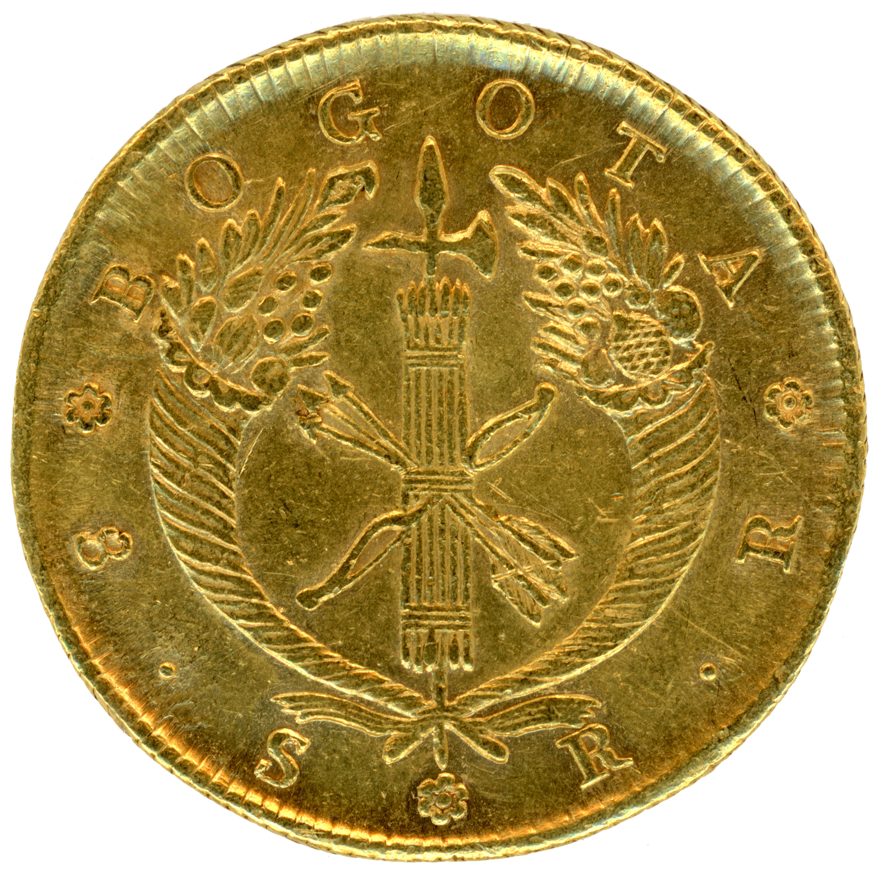 Colombie - 8 Escudos - 1828 RS revers Colombie - 8 Escudos - 1828 RS revers