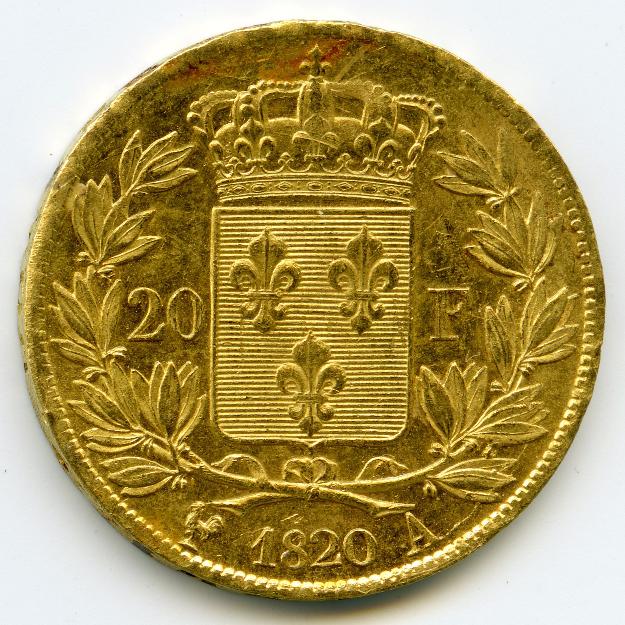 Louis XVIII - 20 Francs - 1820 A revers Louis XVIII - 20 Francs - 1820 A revers