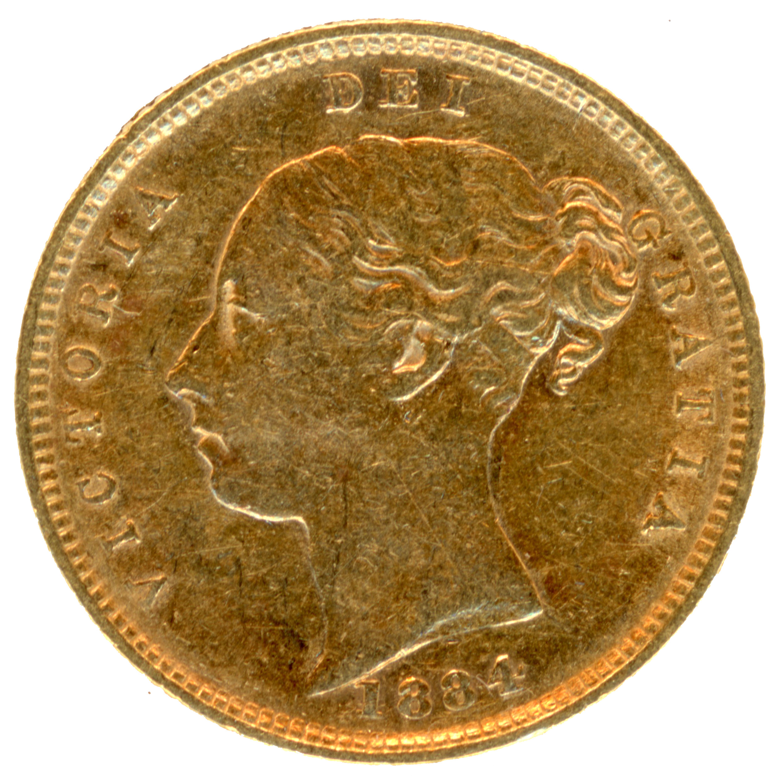 Grande-Bretagne - 1/2 Souverain - 1884 avers Grande-Bretagne - 1/2 Souverain - 1884 avers