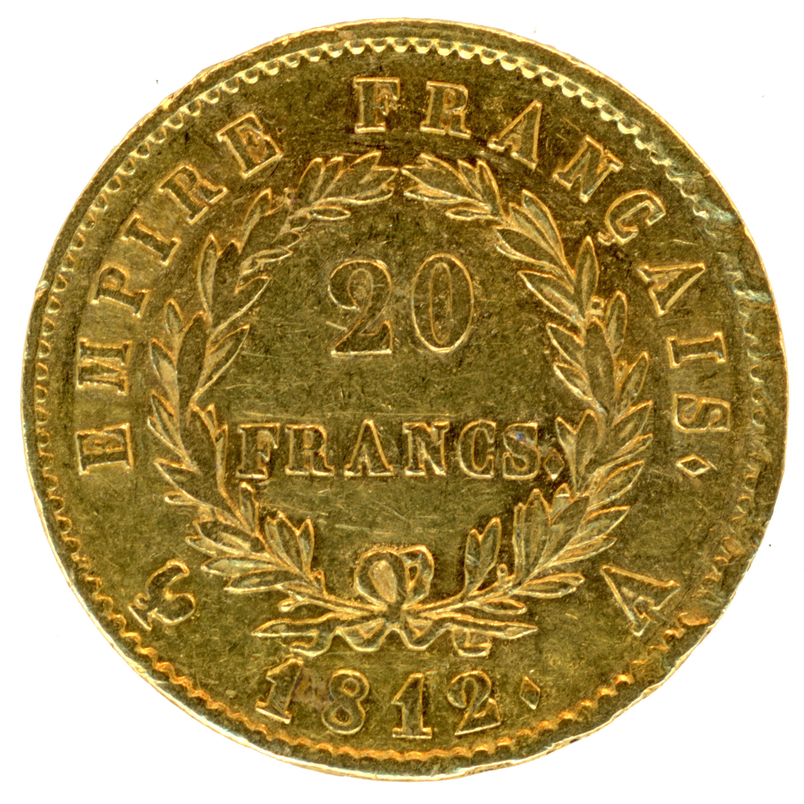 Napoléon Ier - 20 Francs - 1812 Paris revers Napoléon Ier - 20 Francs - 1812 Paris revers