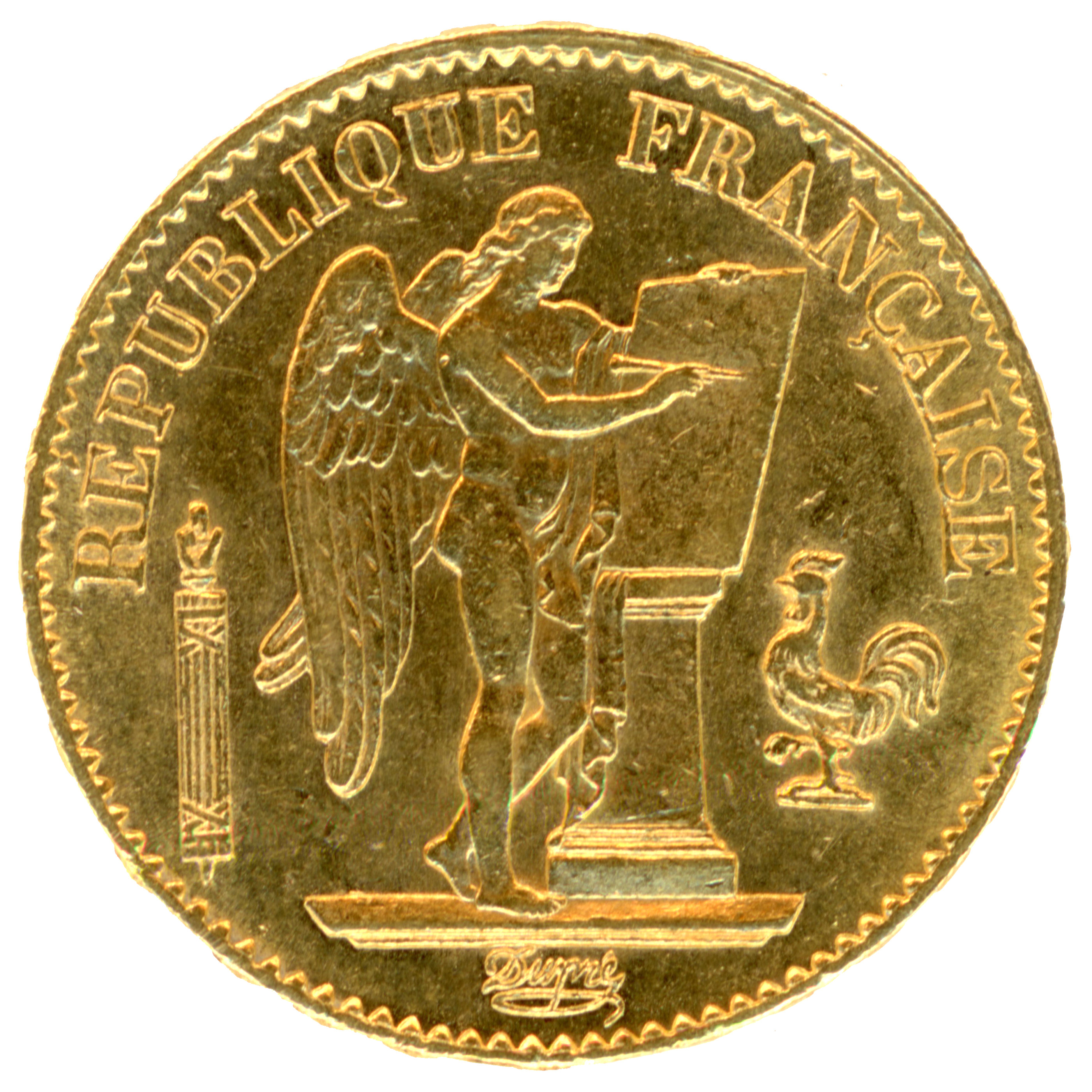 20 Francs - Génie - 1875 Paris avers 20 Francs - Génie - 1875 Paris avers