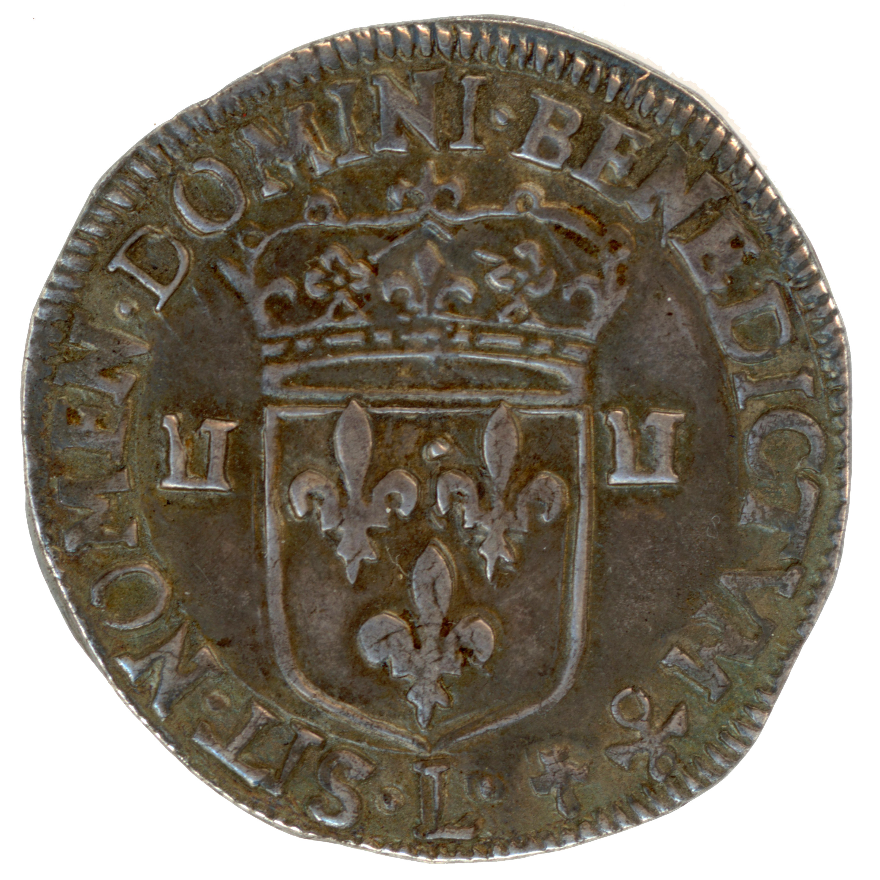 Louis XIV - 1/4 Écu - frappé au marteau - 1647 L  revers