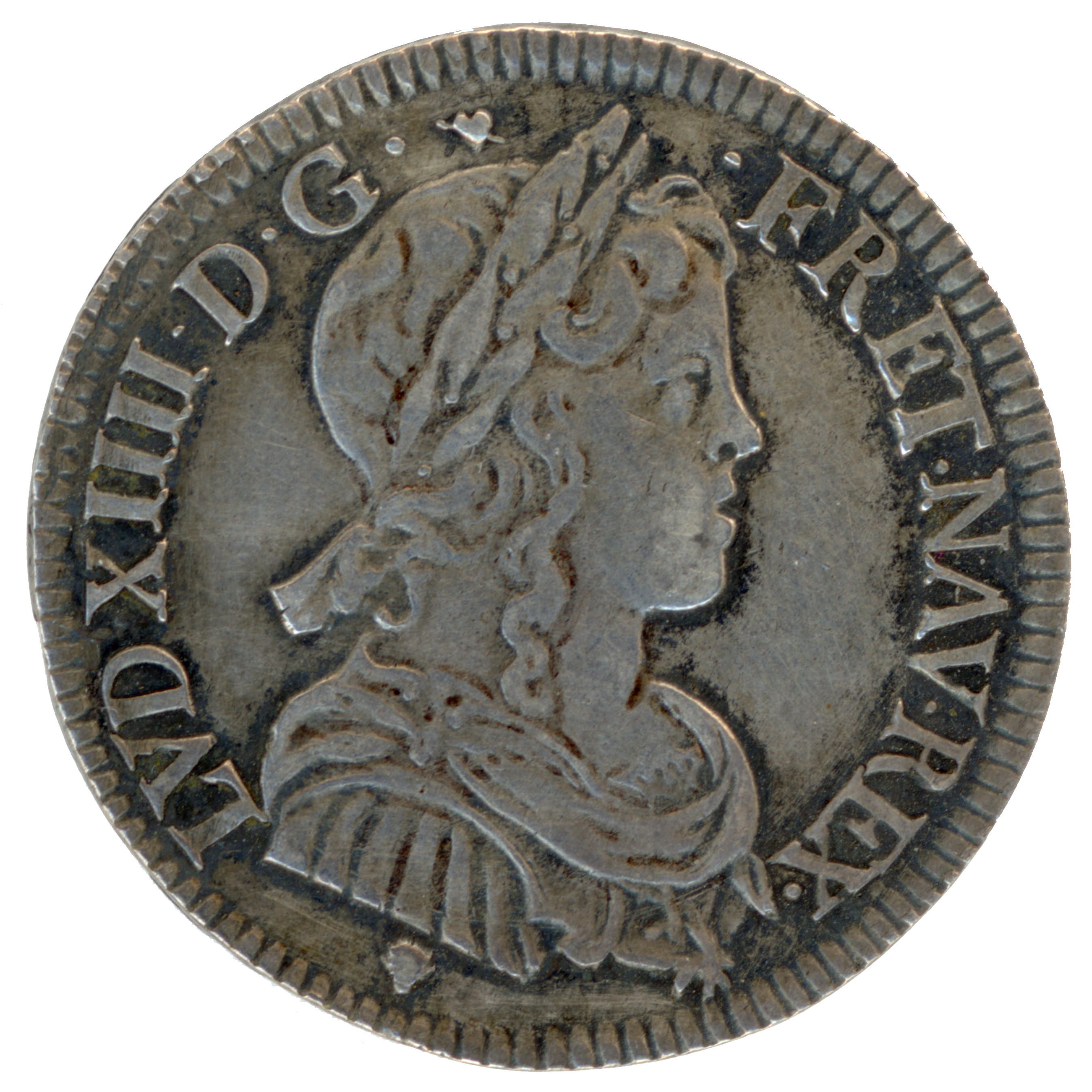 Louis XIV - 1/4 Écu à la mèche longue - 1649 M avers