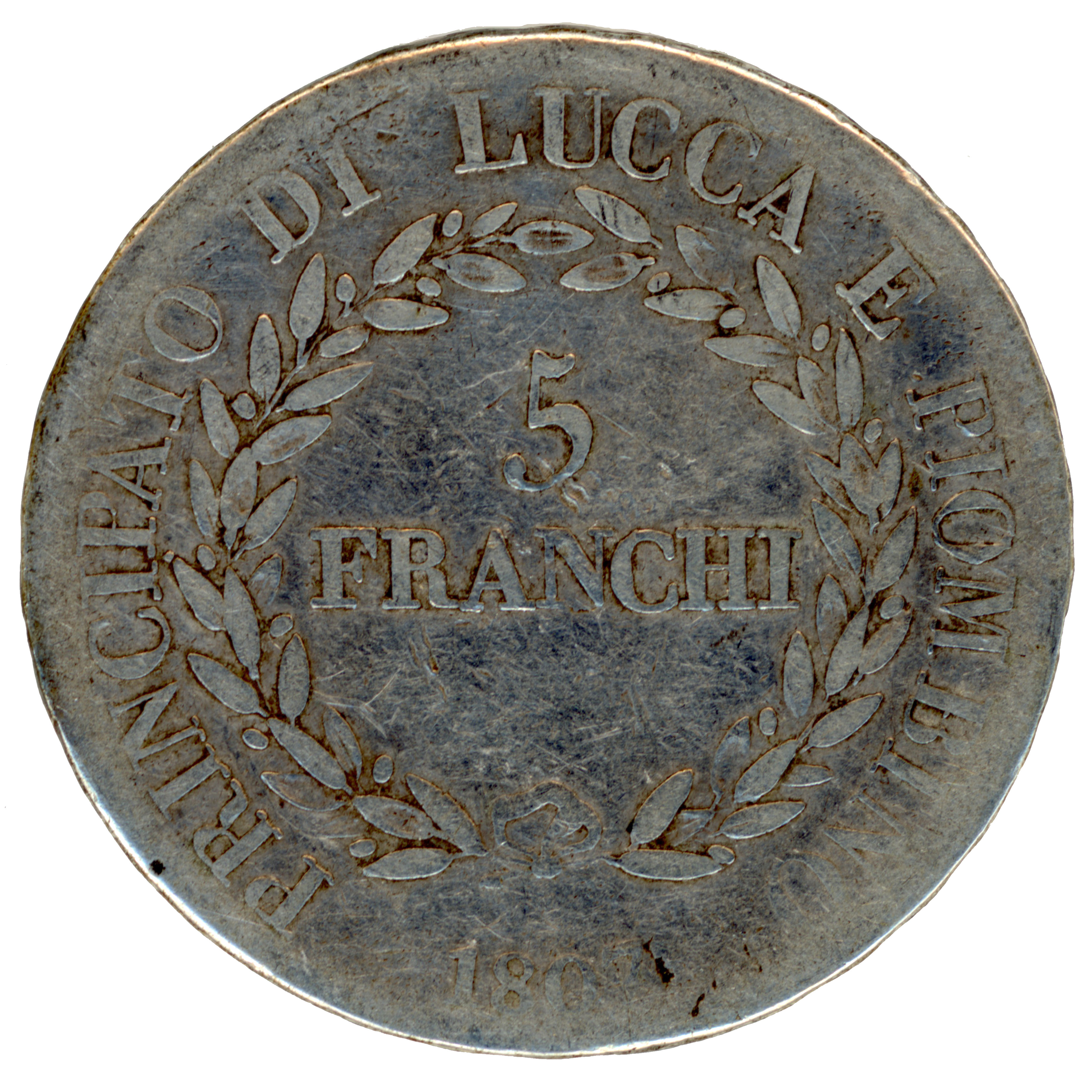 Italie - 5 Francs - 1807 - Florence revers