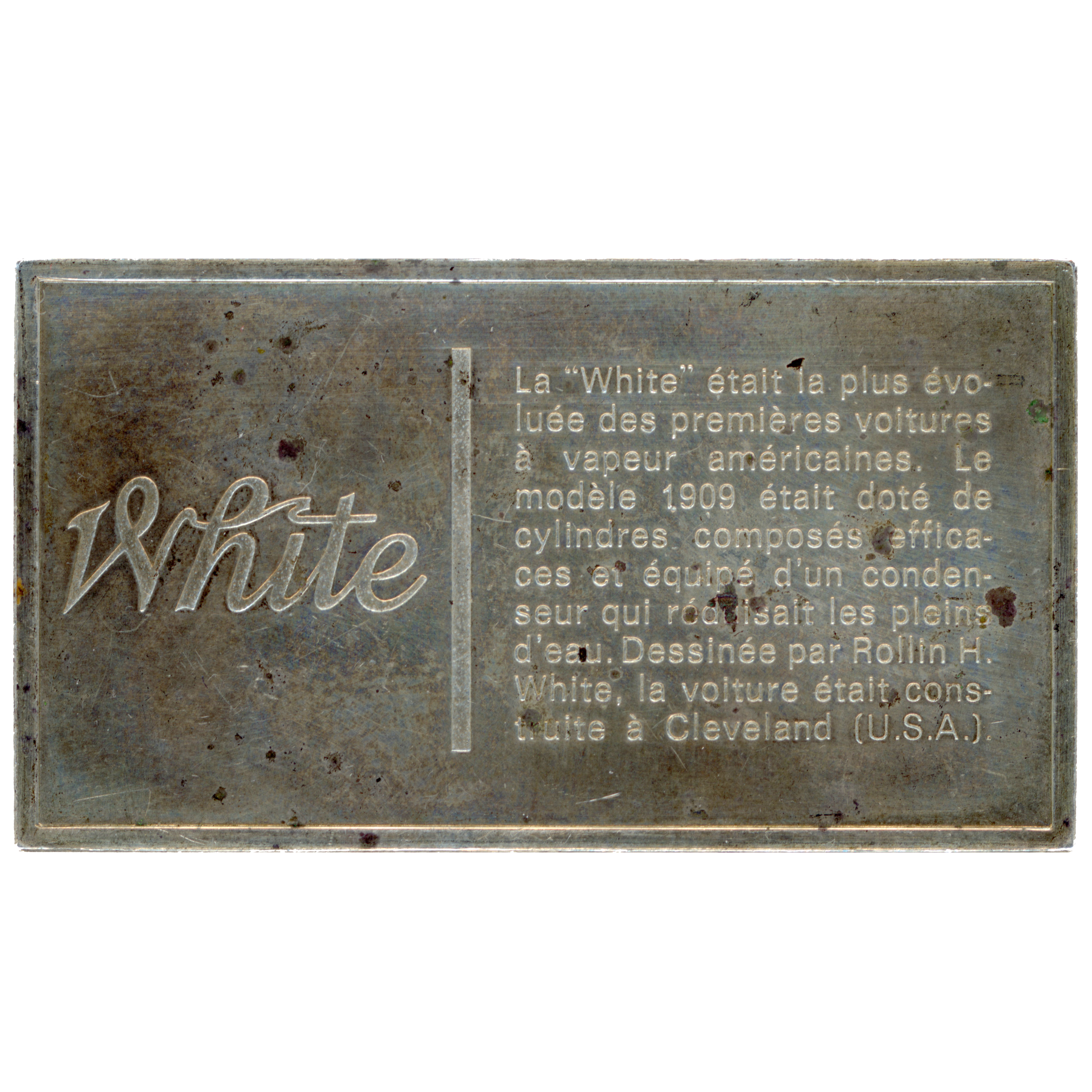 Médaillier Franklin - "White Motor Company"- Argen revers