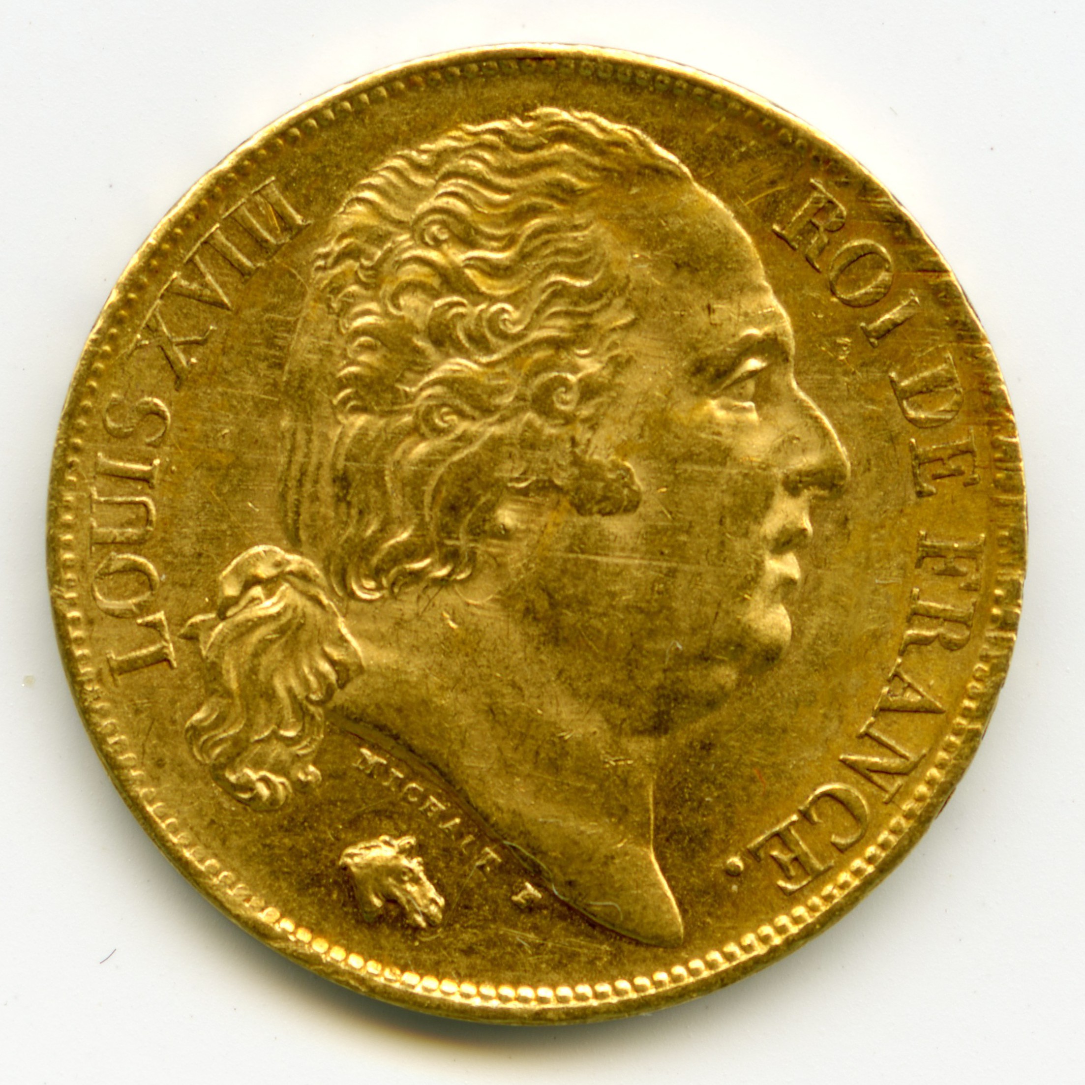 Louis XVIII - 20 Francs - 1824 A avers Louis XVIII - 20 Francs - 1824 A avers