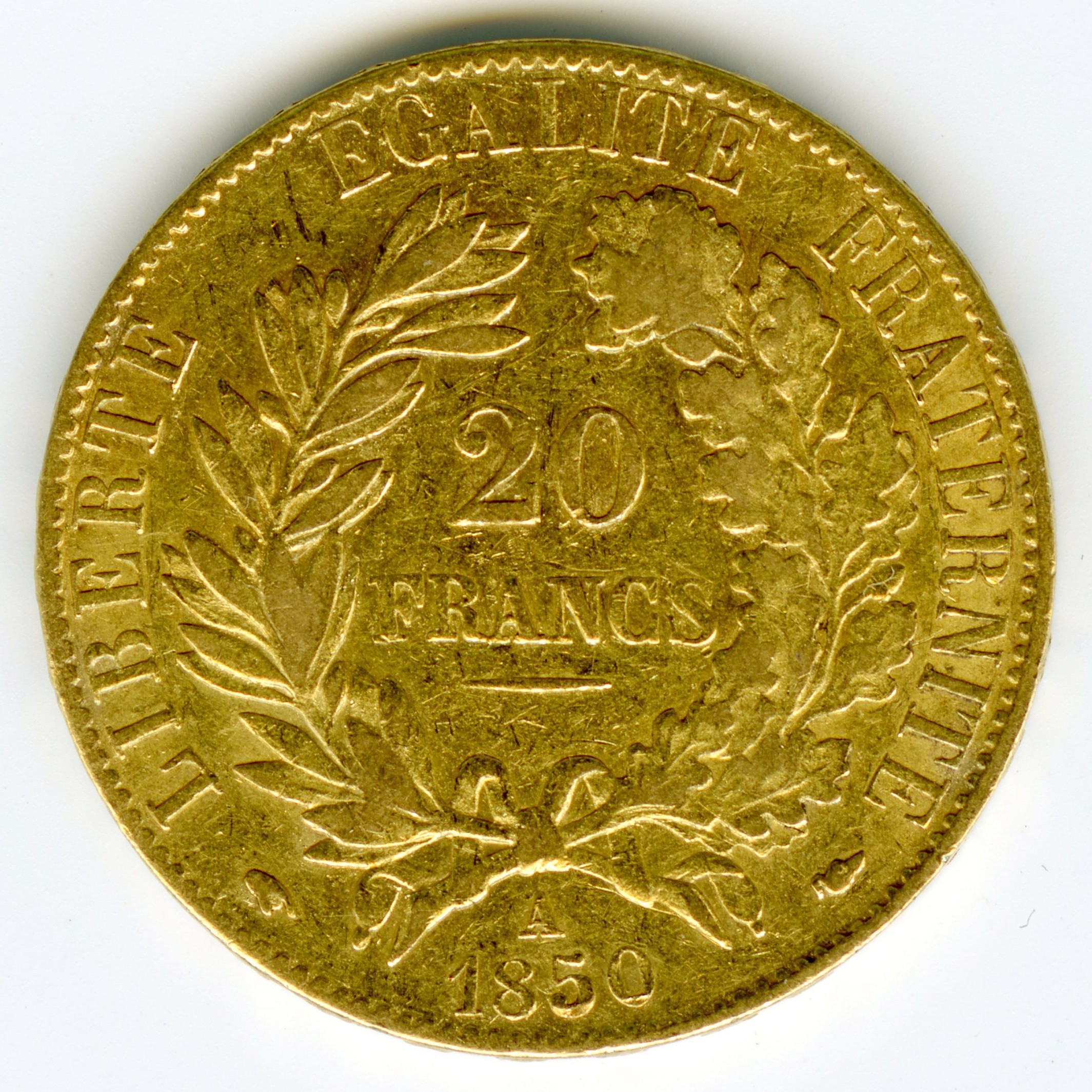 20 Francs - Cérès - 1850 A revers