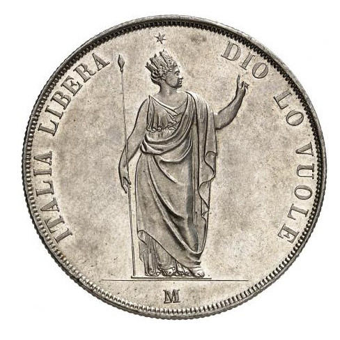 Italie - 5 Lire - 1848 M avers