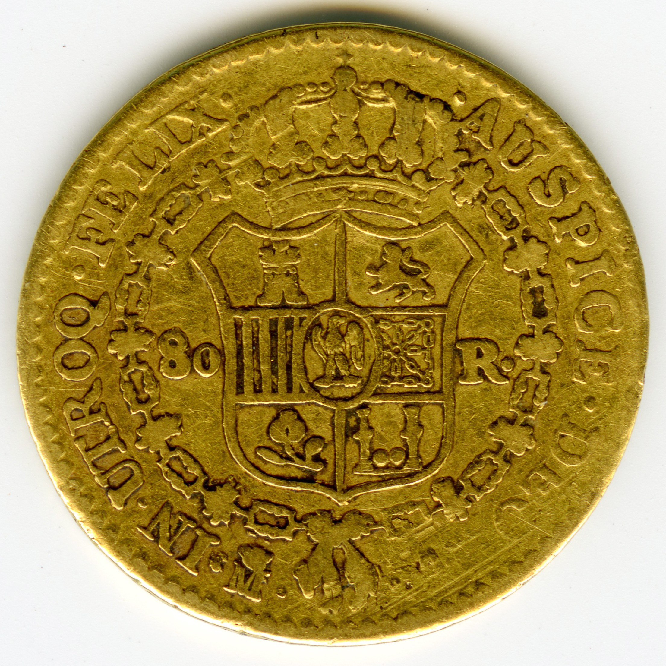 Espagne - 80 Reales - 1809 M revers