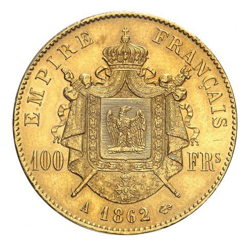 Napoléon III - 100 Francs - 1862 A revers