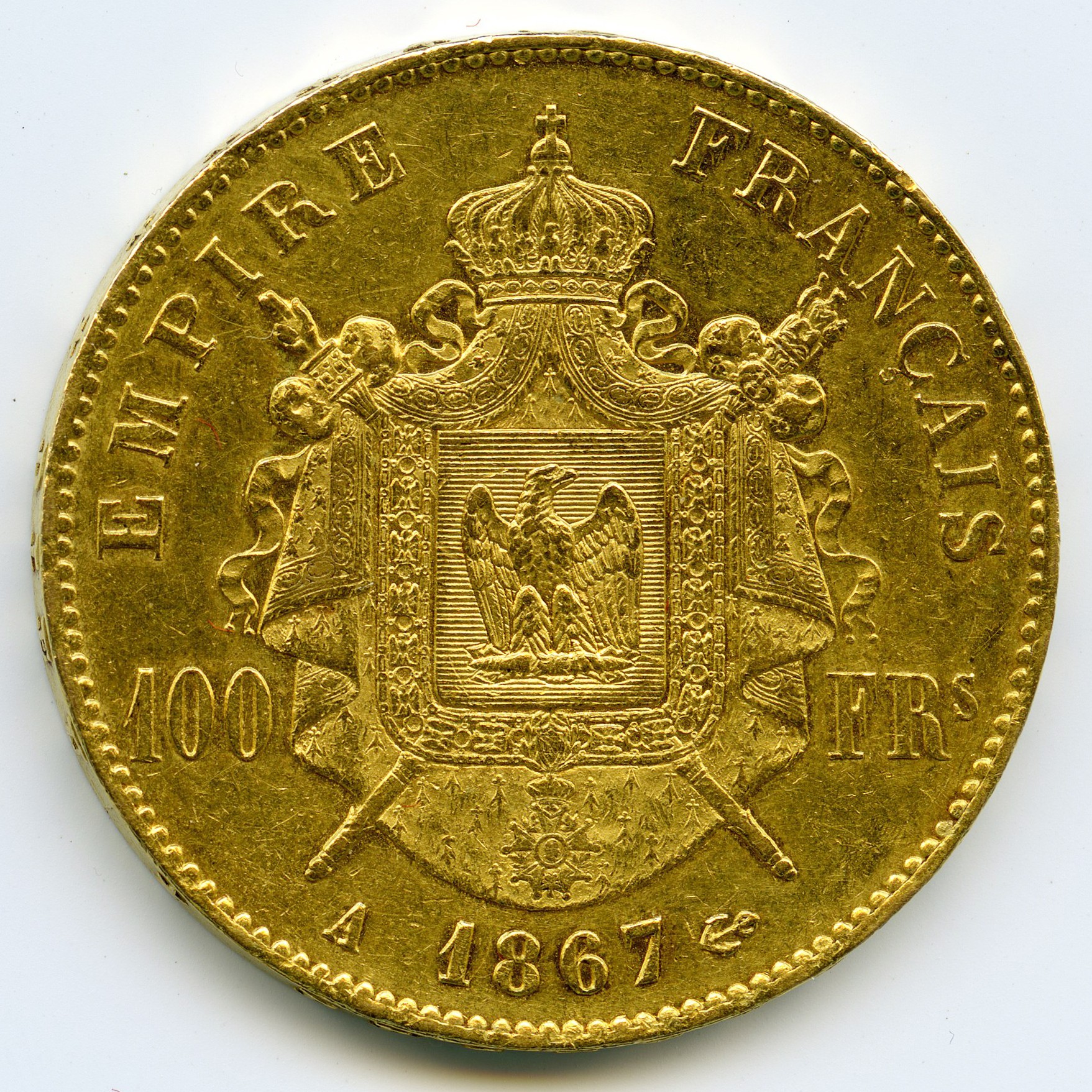 Napoléon III - 100 Francs - 1867 A revers