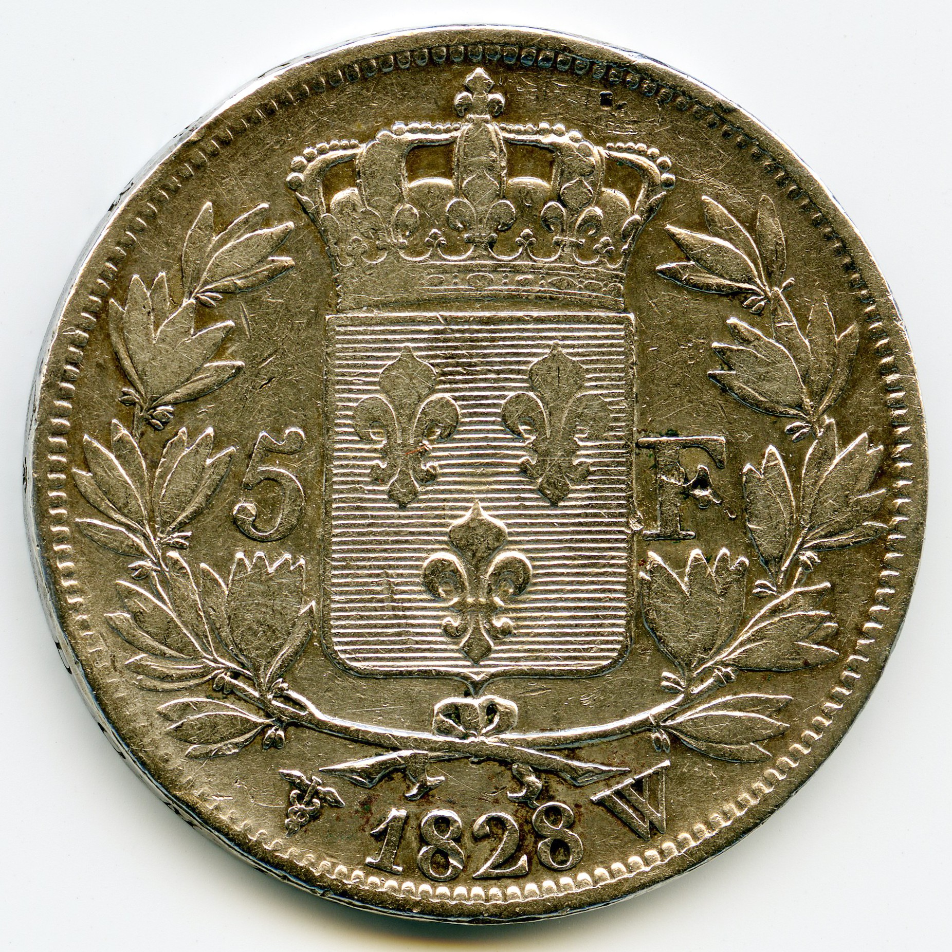 Charles X - 5 Francs - 1828 W revers