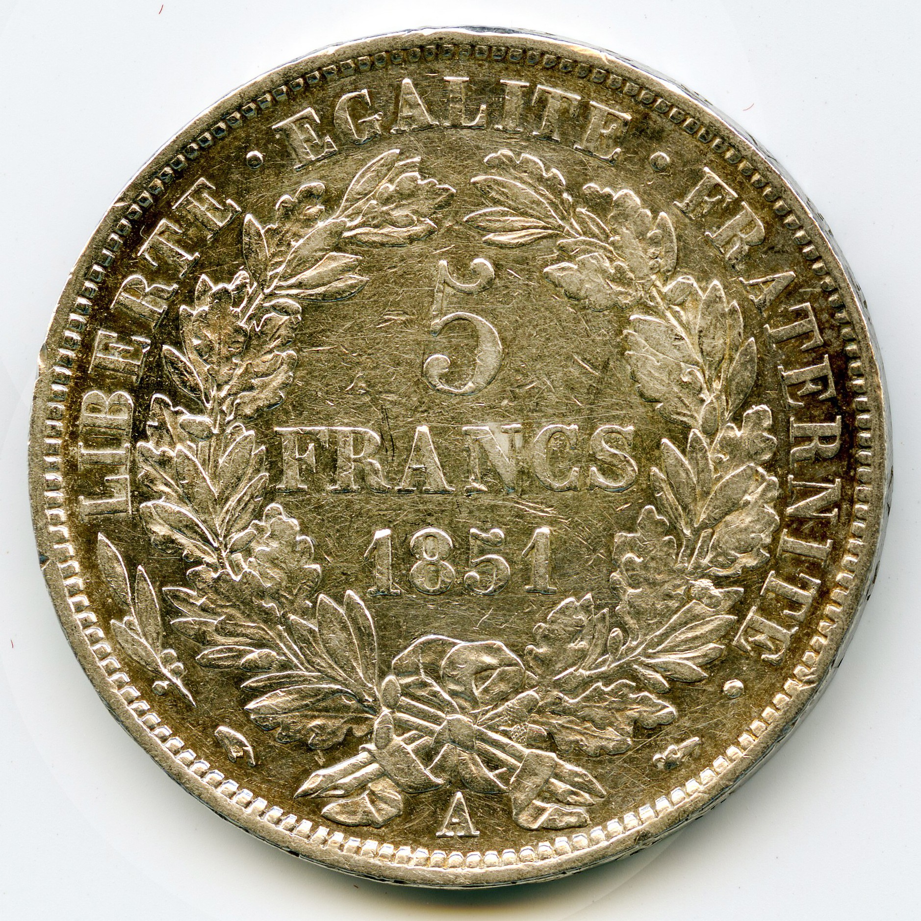 IIème République - 5 Francs - 1851 A revers