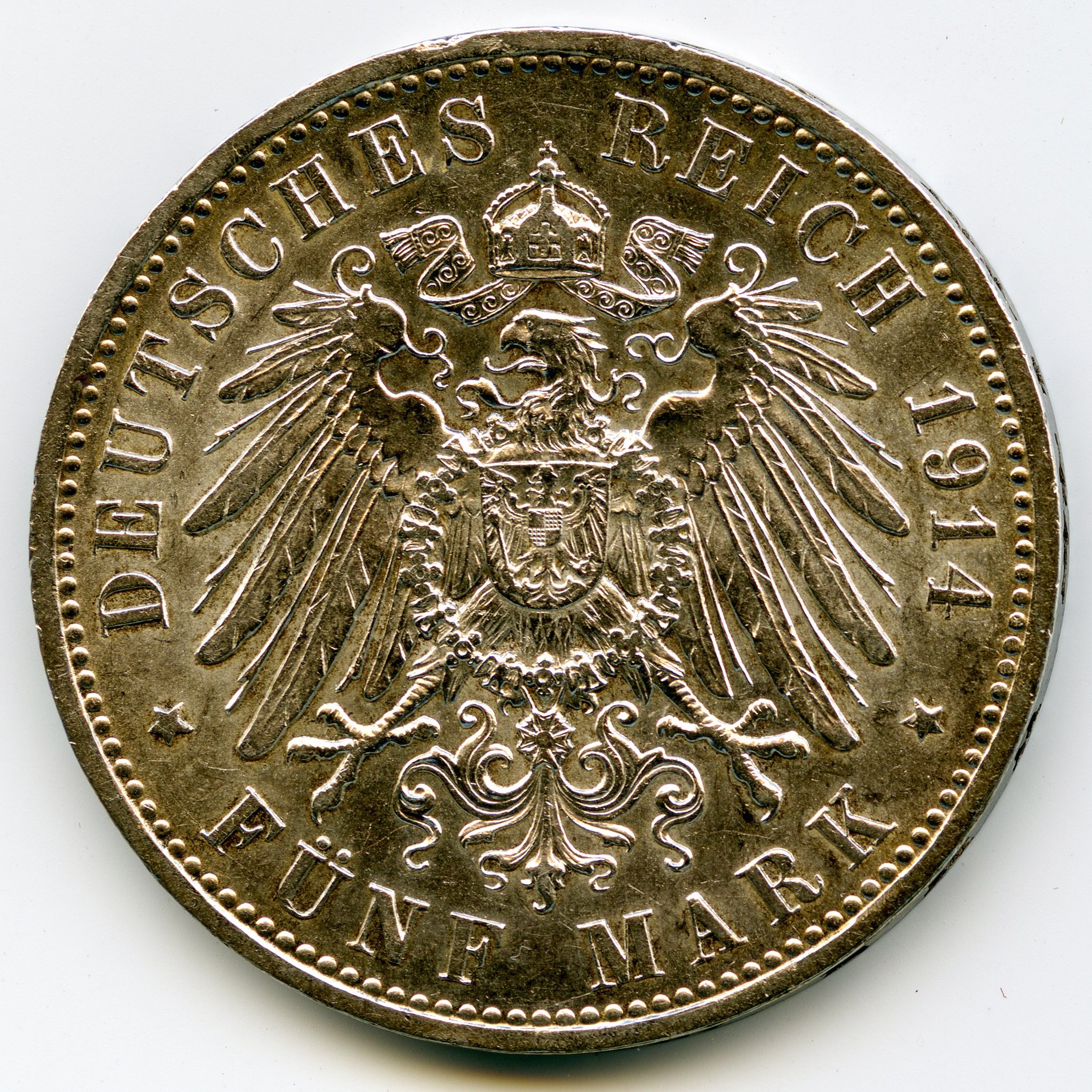 Allemagne - 5 Mark - 1914 revers Allemagne - 5 Mark - 1914 revers