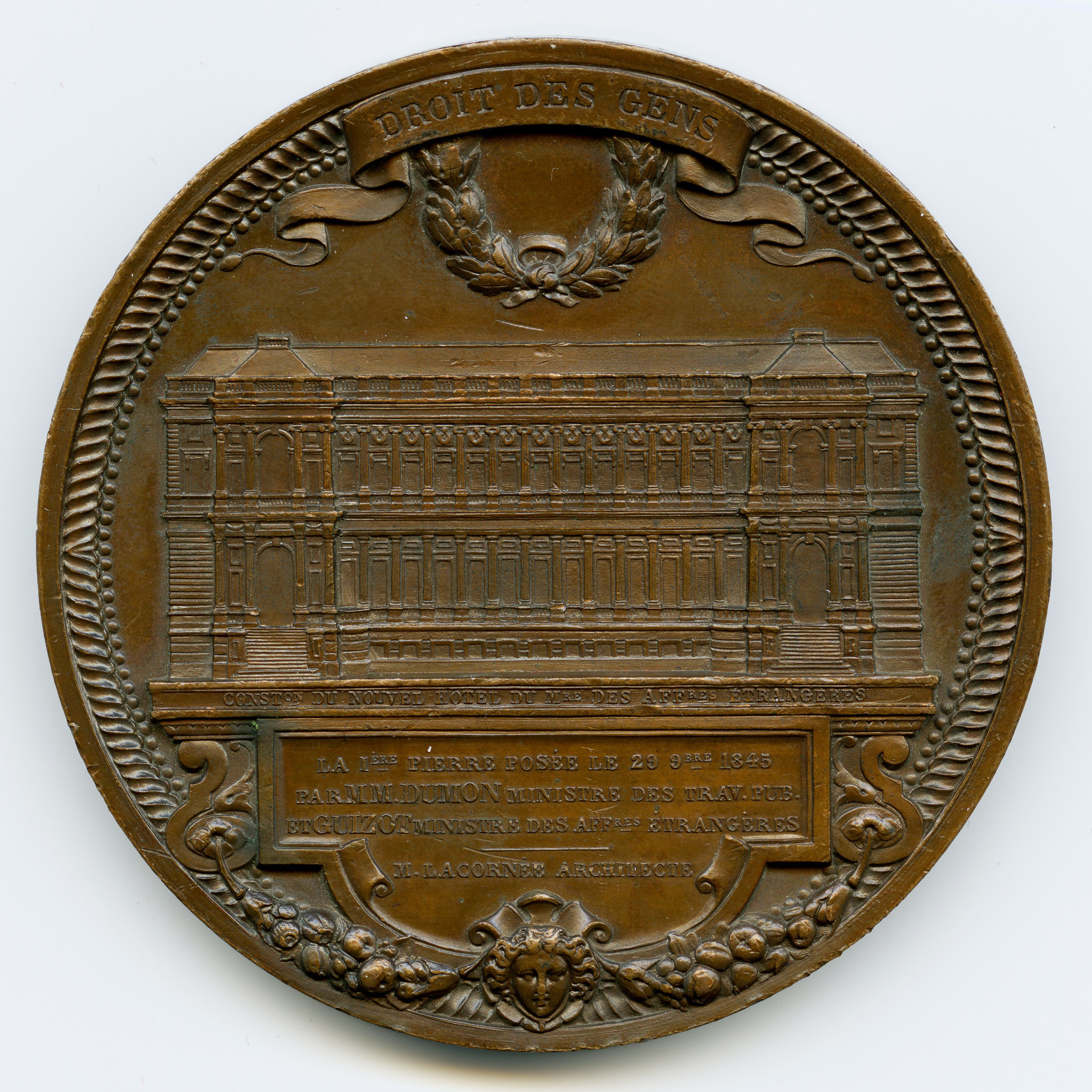 Ministère des Affaires Etrangères - Médaille revers Ministère des Affaires Etrangères - Médaille revers