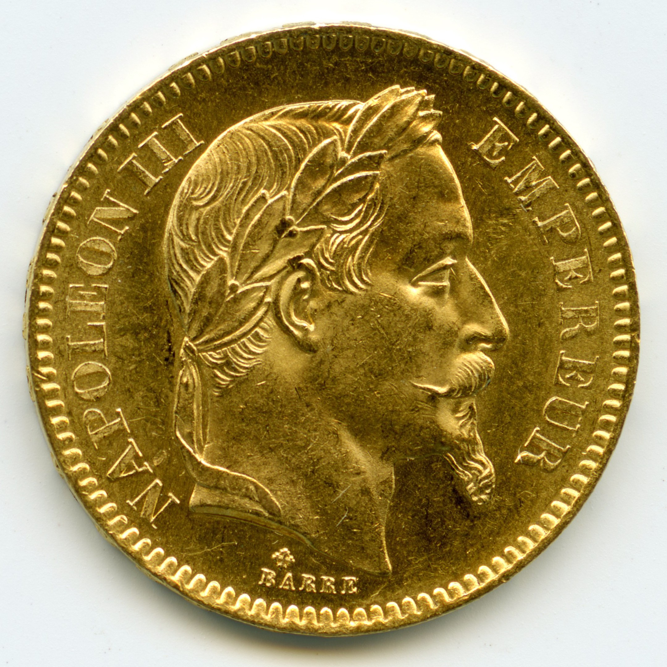 Napoléon III - 20 Francs - 1865 BB avers