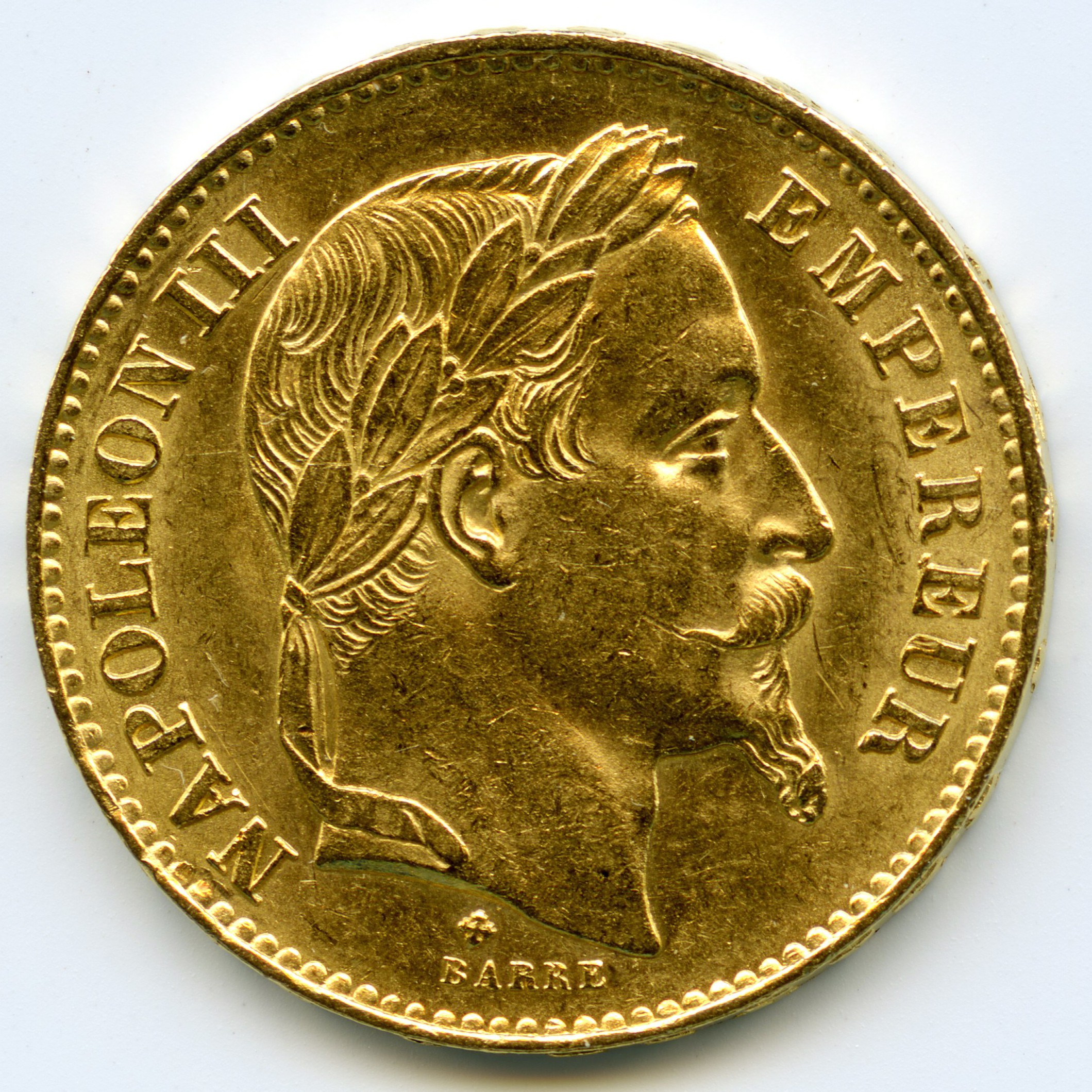 Napoléon III - 20 Francs - 1868 BB avers Napoléon III - 20 Francs - 1868 BB avers